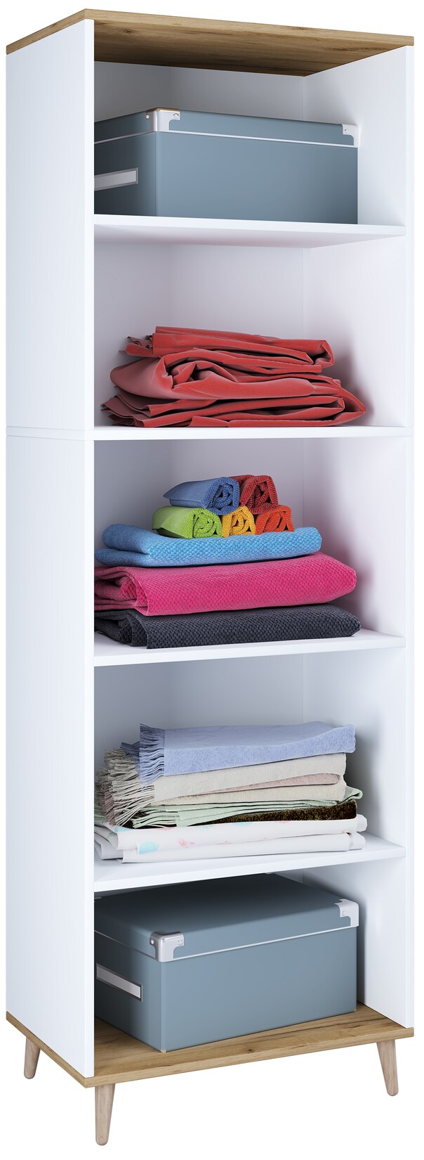 VCM Holz Regal   5 Fächer   Maße: H. 240 x B. 70 x T. 39 cm   Schuhregal   Mehrzweckschrank   – Landos | 04051814411144