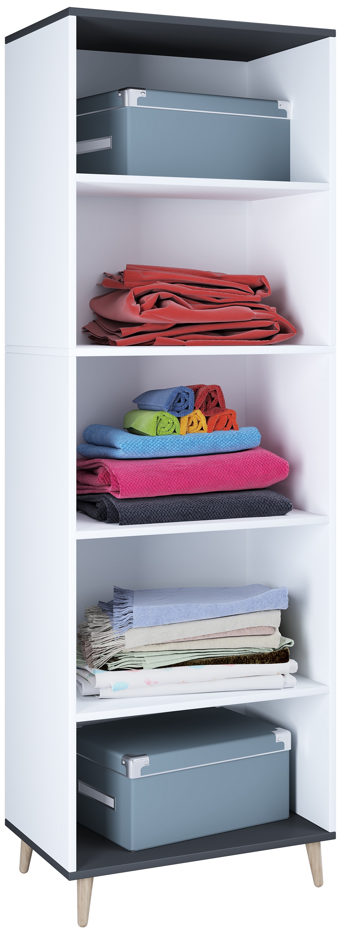 VCM Holz Regal | 5 F&auml;cher | Ma&szlig;e: H. 240 x B. 70 x T. 39 cm | Schuhregal | Mehrzweckschrank | - Landos - Bild 1