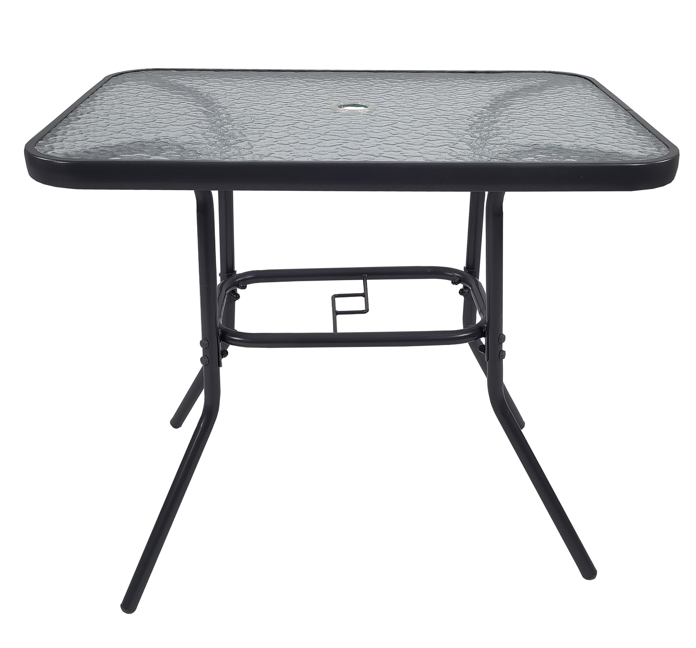 VCM Gartentisch aus Glas und Metall | Esstisch | Ma&szlig;e ca. H. 70 x B. 80 x T. 55 cm | Anthrazit | Balkontisch Gartenm&ouml;bel 80x55 - Bild 1