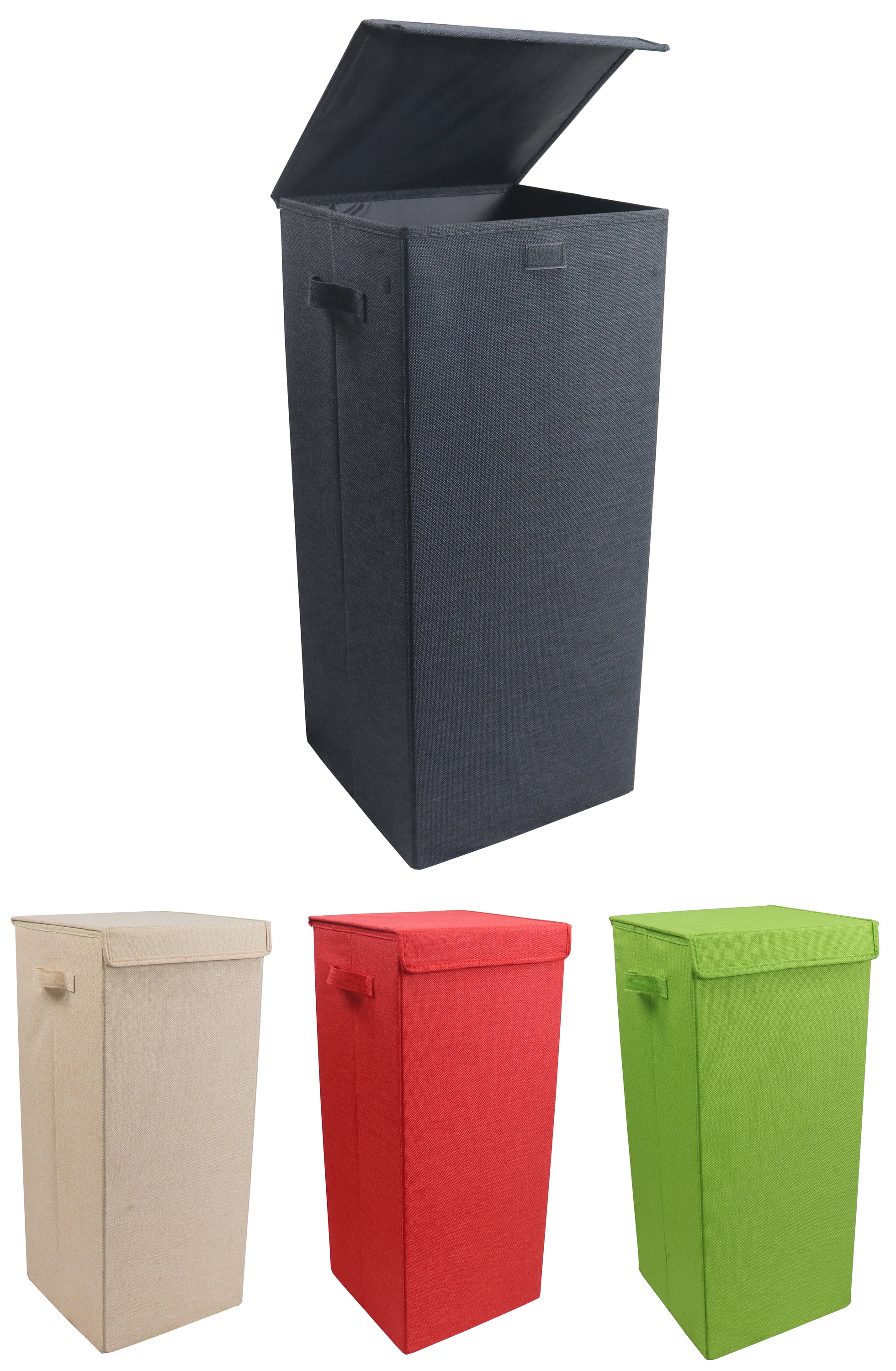 VCM W&auml;schekorb | Stoff W&auml;schebox | W&auml;schetruhe | Ma&szlig;e ca. H. 70 x B. 30 x T. 30 cm | Stoffbox mit Deckel - Dreso L - Bild 1