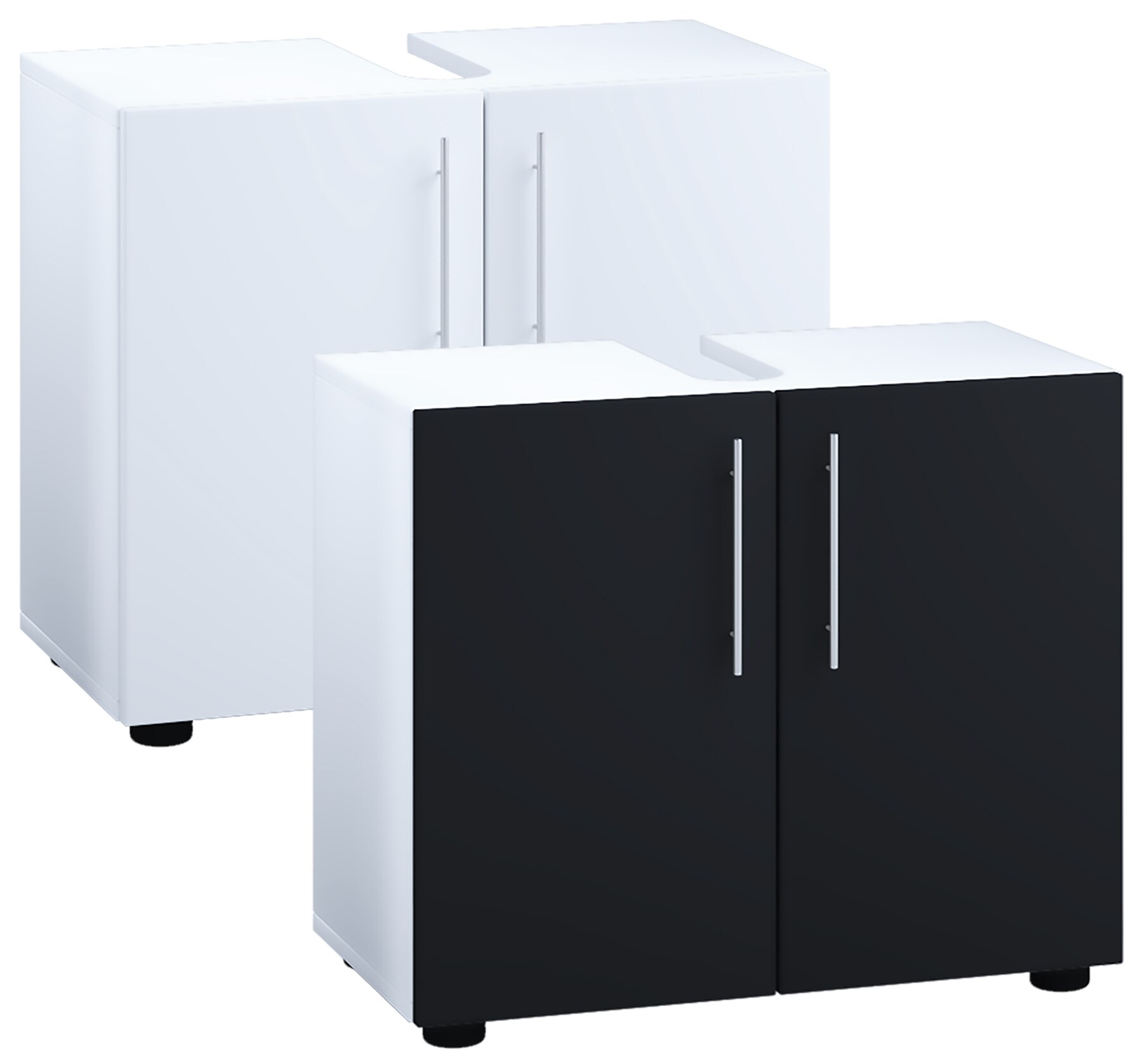 VCM Holz Waschbeckenunterschrank | Badschrank | Ma&szlig;e: H. 51 x B. 60 x T. 30 cm | 2 Dreht&uuml;r | modernes Badezimmerm&ouml;bel - Flandu ll - Bild 1