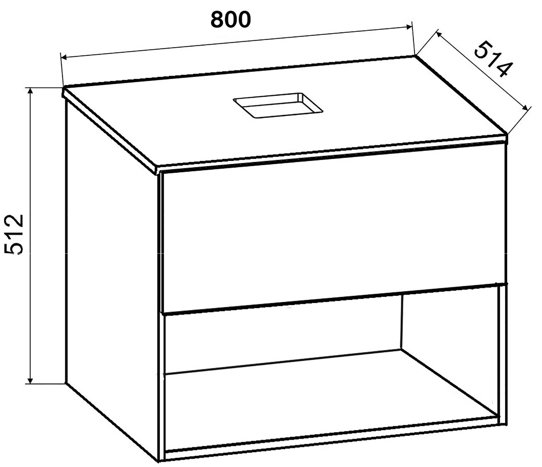 VCM 2-tlg. Waschtisch Waschplatz | Waschbecken Breite 60 cm | Badm&ouml;bel Set | Bad Schrank Keramik Lendas ll - Bild 1