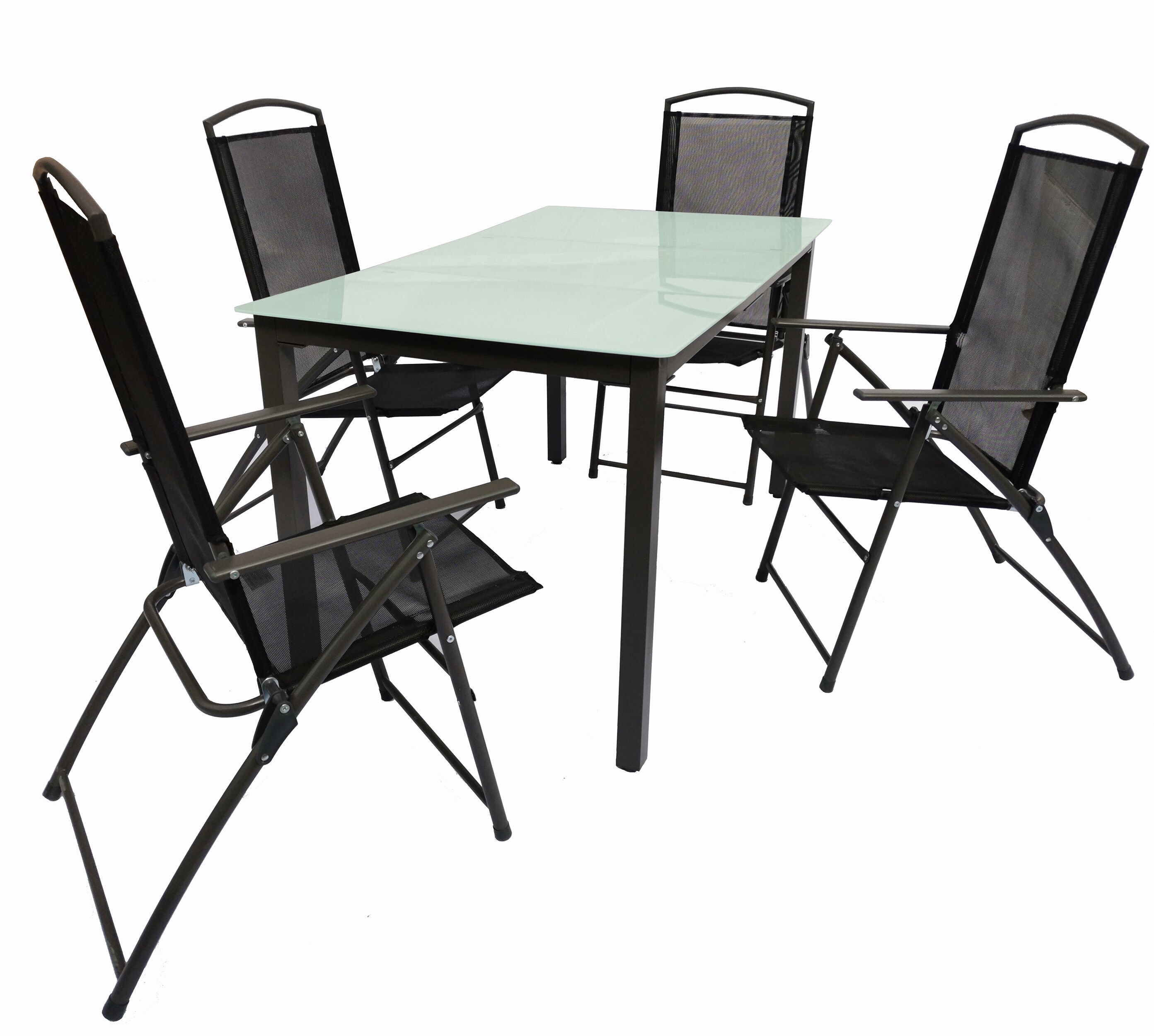 VCM 5-tlg Gartenm&ouml;bel Set | Sitzgruppe Essgruppe | 1x Tisch, 4x St&uuml;hle | Tisch Ma&szlig;e ca. H. 76 x B. 140 x T. 80 cm | Hochlehner Set 140M - Bild 1