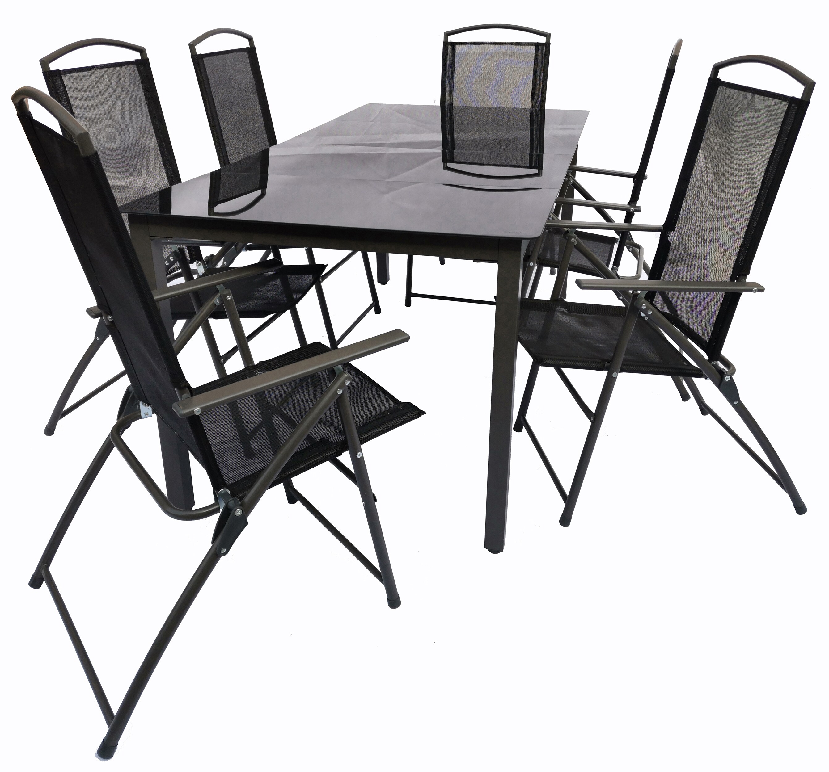 VCM 7-tlg Gartenm&ouml;bel Set | Sitzgruppe Essgruppe | 1x Tisch, 6x St&uuml;hle | Tisch Ma&szlig;e ca. H. 76 x B. 189 x T. 90 cm | Hochlehner Set 189S - Bild 1