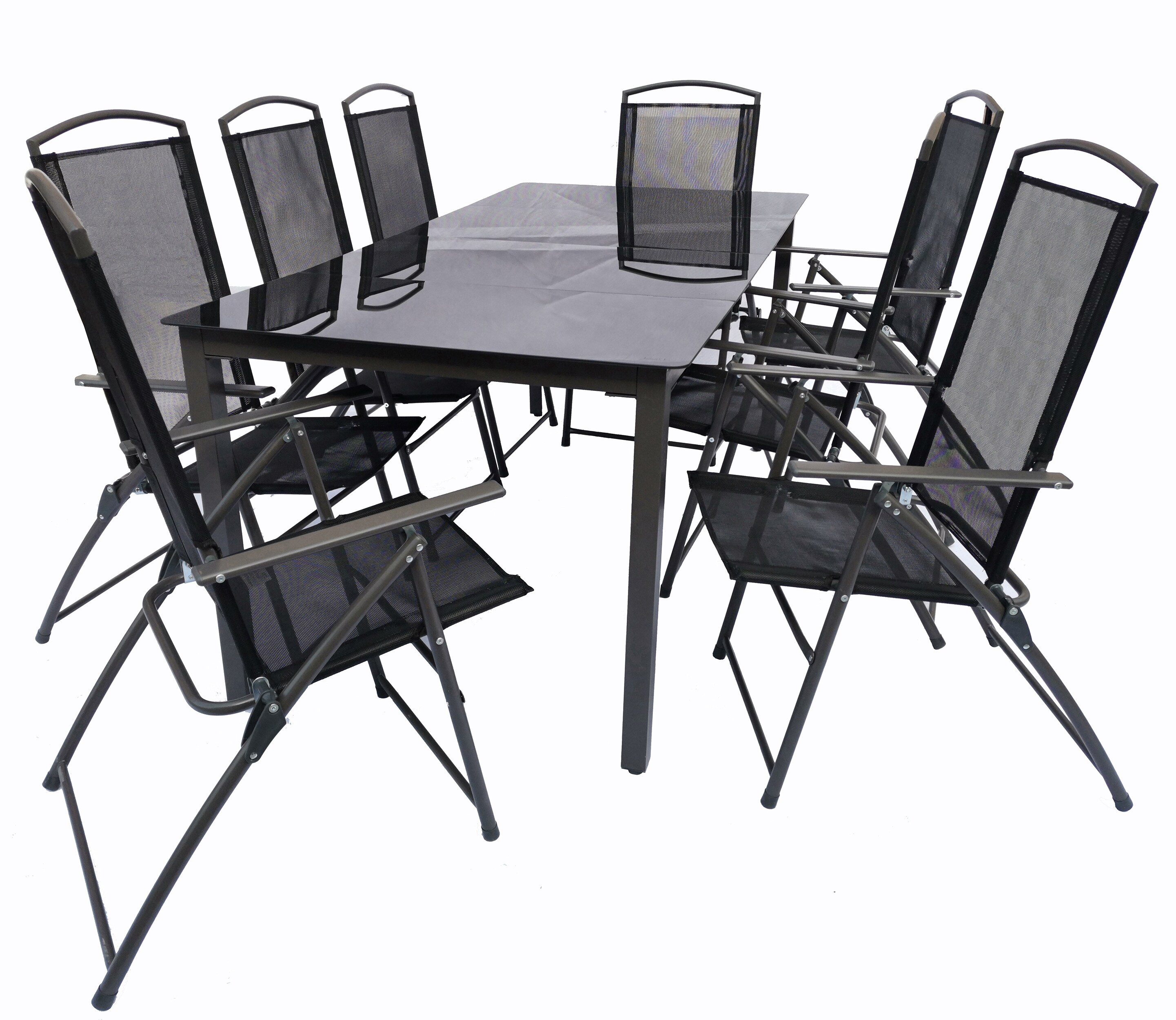 VCM 9-tlg Gartenm&ouml;bel Set | Sitzgruppe Essgruppe | 1x Tisch, 8x St&uuml;hle | Tisch Ma&szlig;e ca. H. 76 x B. 189 x T. 90 cm | Hochlehner Set 189S - Bild 1