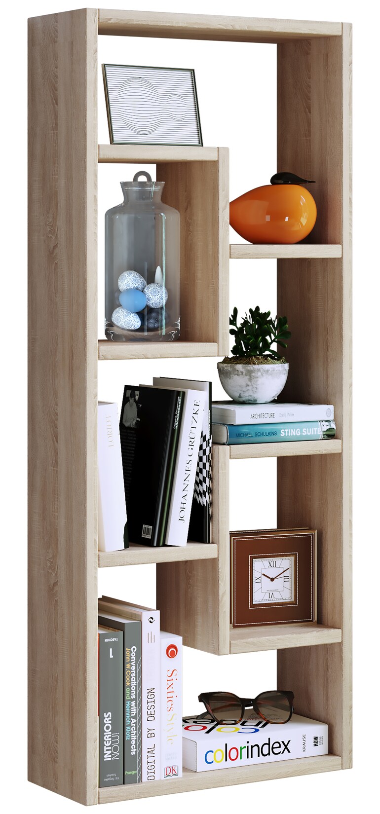VCM Holzregal hängend platzsparendes Regal Maße: H. 92 x B. 36 x T. 15 cm Elegantes Regal hängend Aufbewahrungsregal Bücherregal Wandboard - Vilota
