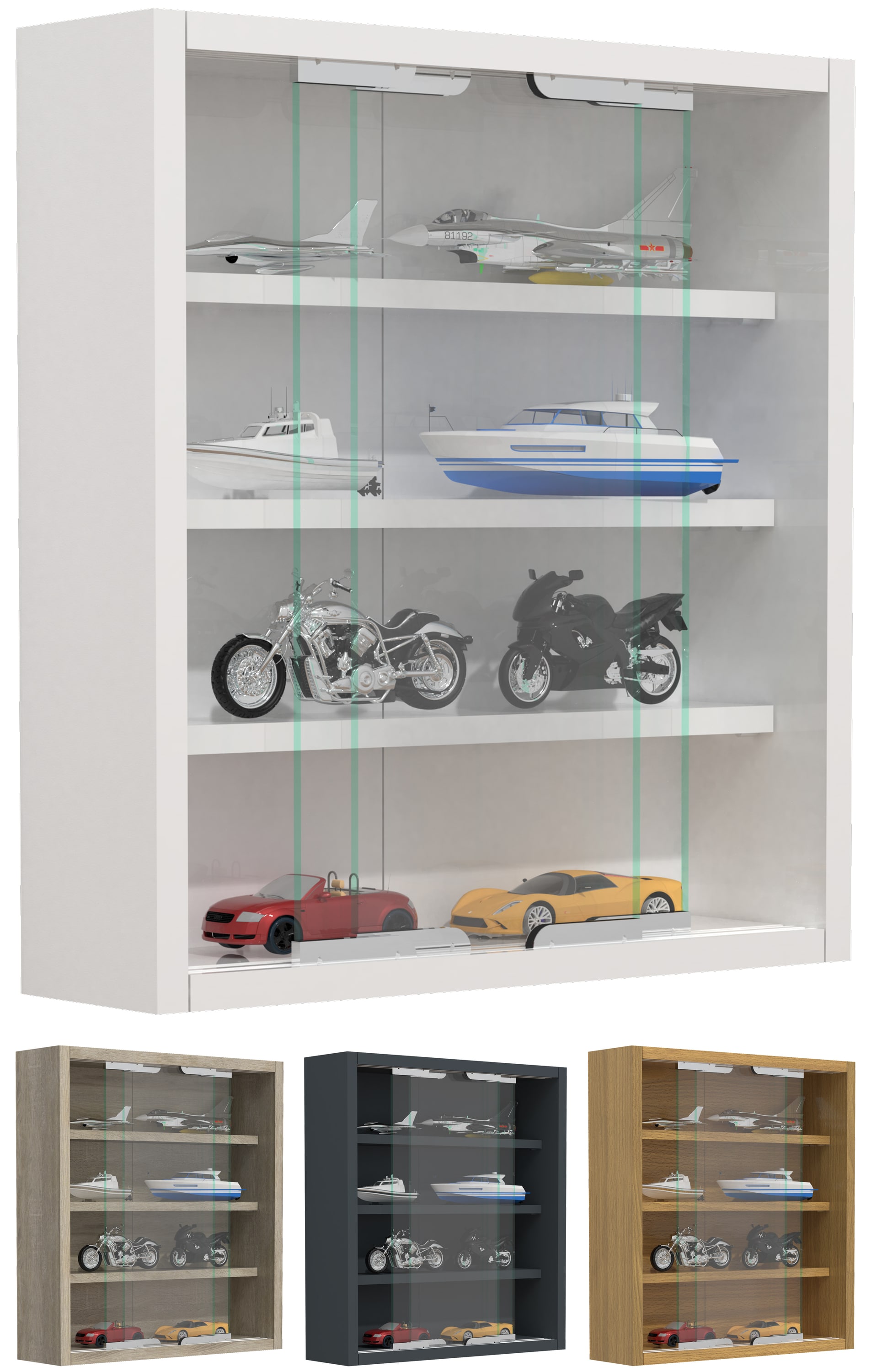 VCM Glasvitrine h&auml;ngend | Vitrine Glas mit ESG-Sicherheitsglas | Ma&szlig;e: H. 40 x B. 37 x T. 10 cm| H&auml;ngevitrine Glas | Modern und platzsparend | Glas Vitrinenschrank -  Agisa S - Bild 1