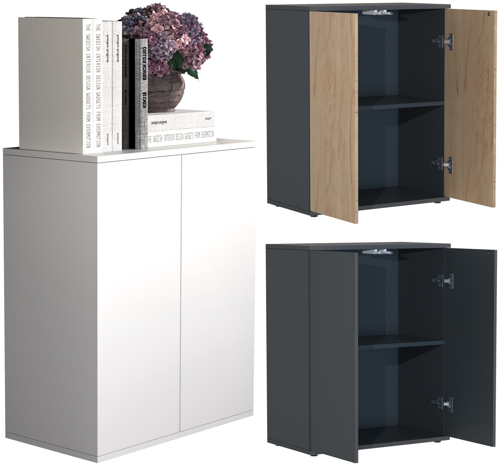 VCM Holz Kommode   Sideboard mit Drehtüren   Maße ca. H. 73 x B. 60 x T. 32 cm – Dalosa 2 | 04051814419263