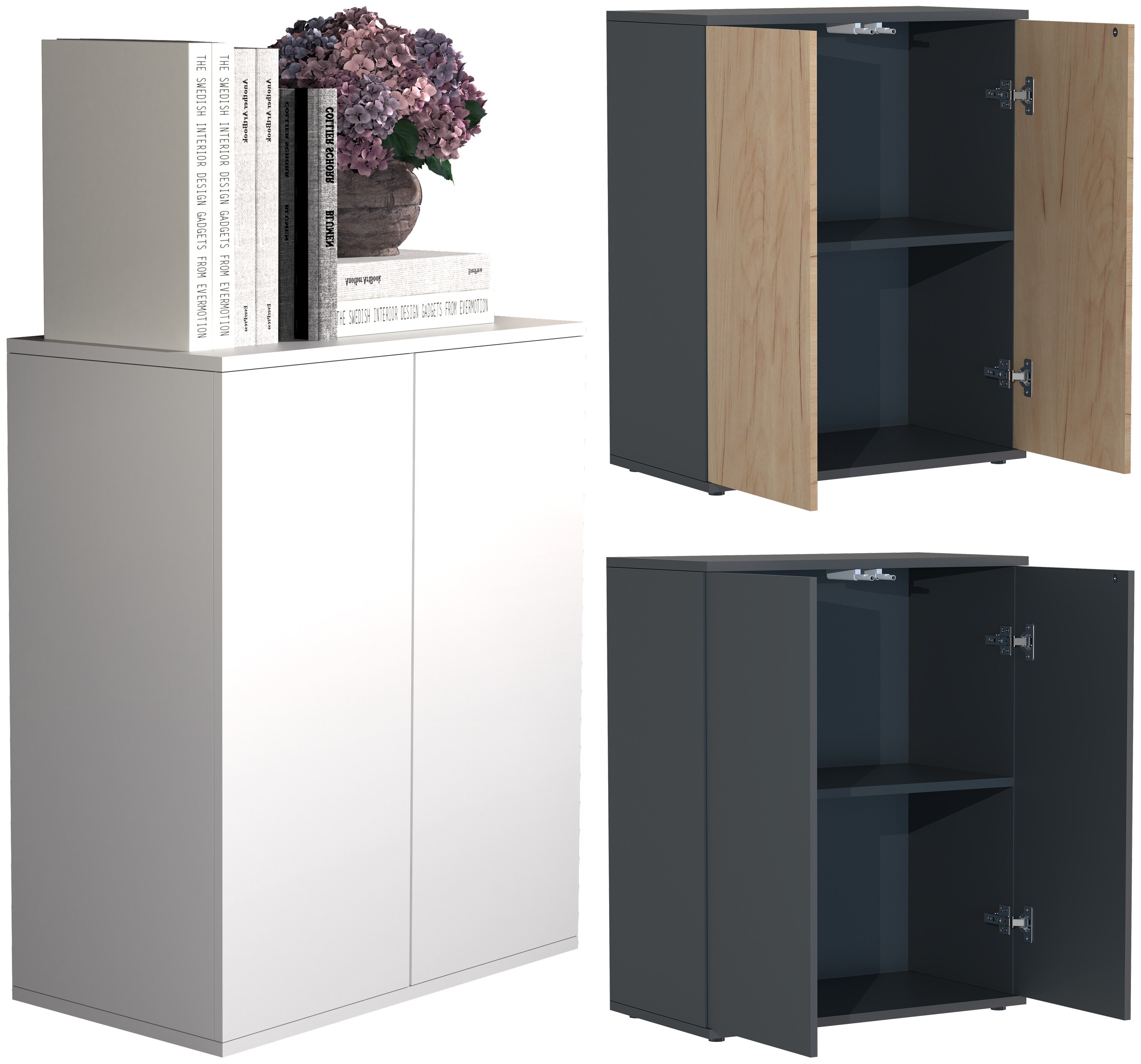 VCM Holz Kommode | Sideboard mit Dreht&uuml;ren | Ma&szlig;e ca. H. 73 x B. 60 x T. 32 cm - Dalosa 2 - Bild 1