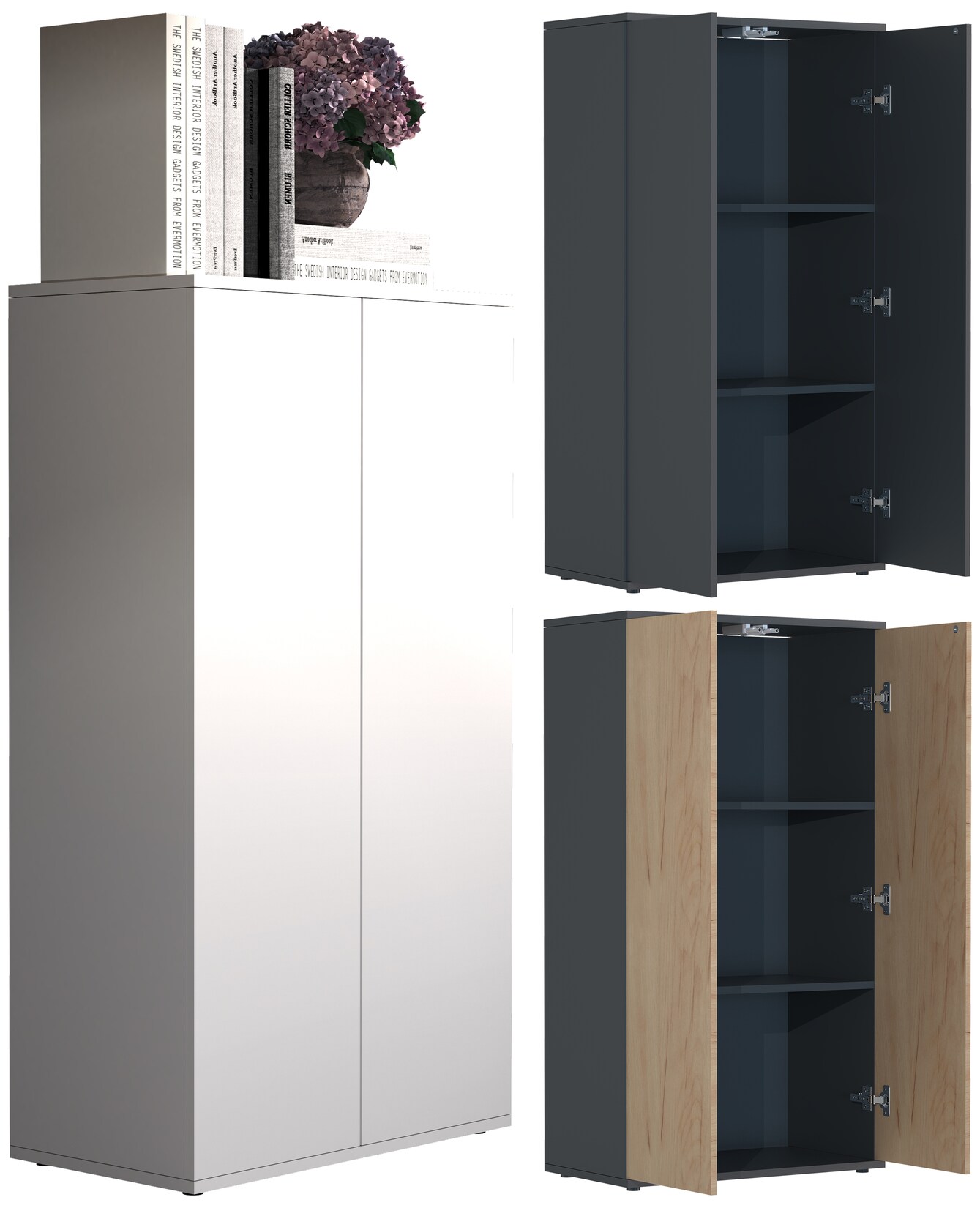 VCM Holz Kommode Sideboard mit Drehtüren Maße ca. H. 108 x B. 60 x T. 32 cm - Dalosa 3