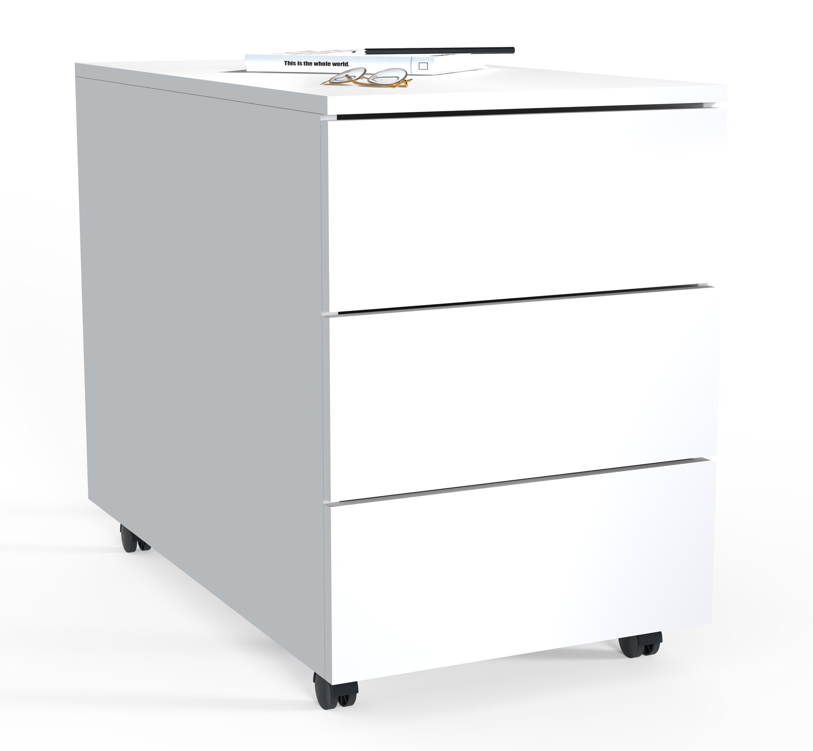 VCM Rollcontainer Beistellcontainer mit Schubladen Maße ca. H. 55 x B. 39 x T. 70 cm Bürocontainer - Dalosa 3 Schubladen