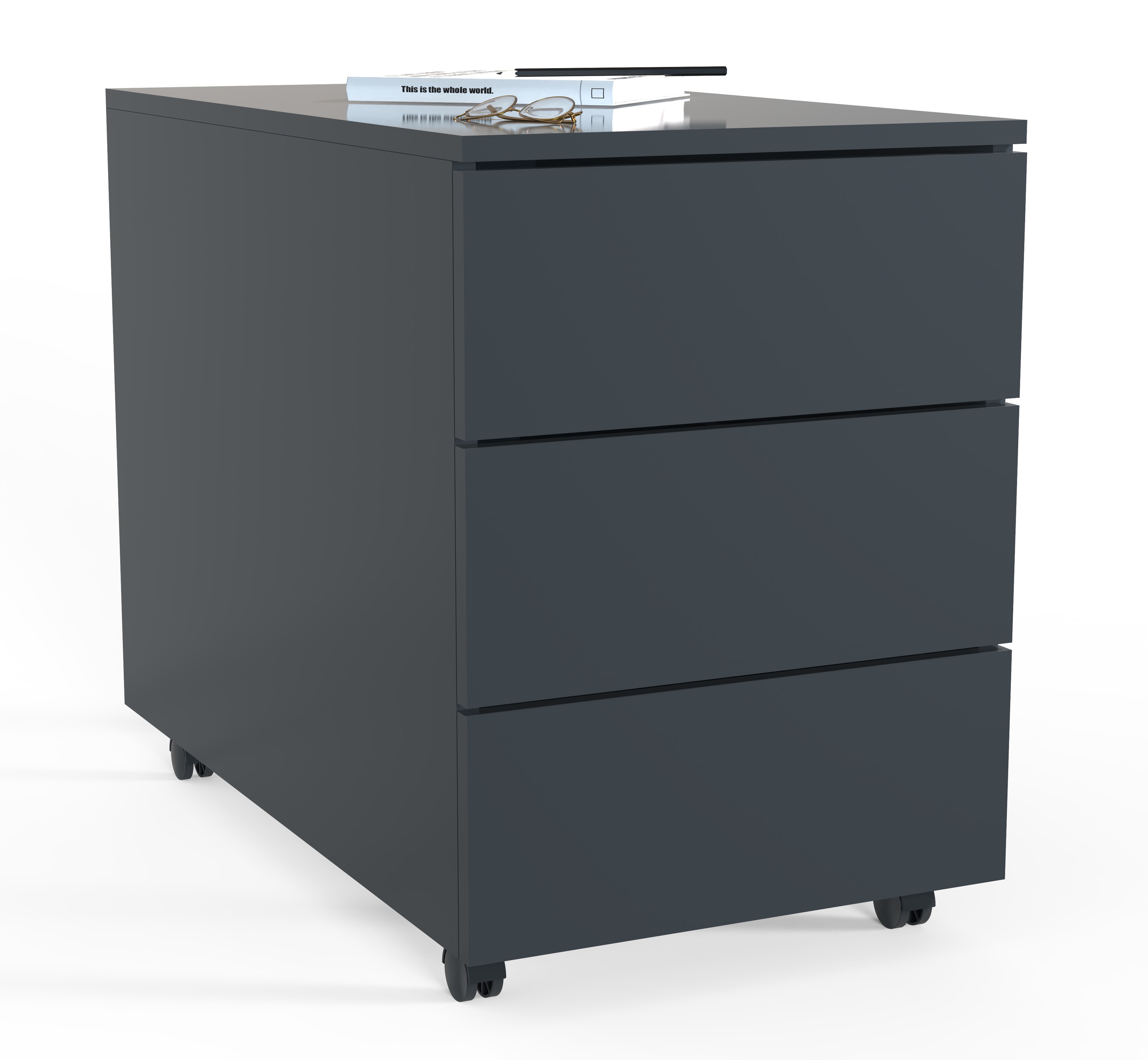 VCM Rollcontainer | Beistellcontainer mit Schubladen |Ma&szlig;e ca. H. 55 x B. 39 x T. 70 cm | B&uuml;rocontainer - Dalosa 3 Schubladen - Bild 1