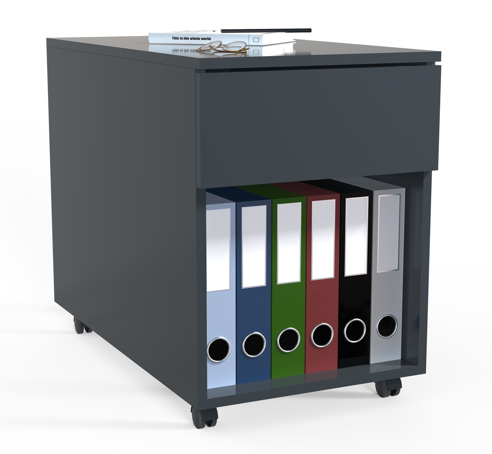 VCM Rollcontainer   Beistellcontainer mit Schubladen   Maße ca. H. 55 x B. 39 x T. 70 cm   Bürocontainer – Dalosa 1 Schublade | 04051814419423