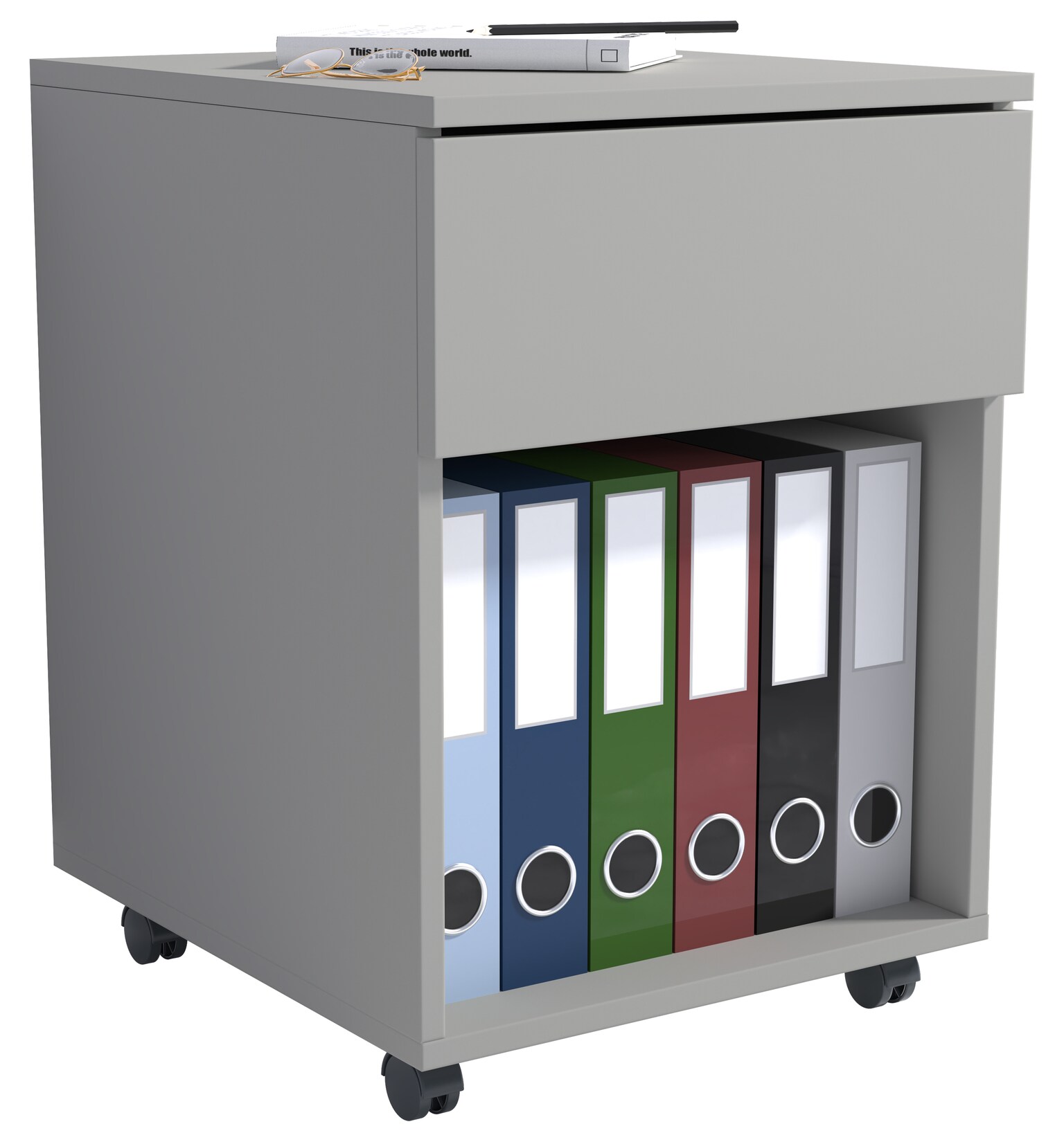 VCM Rollcontainer Beistellcontainer mit Schubladen Maße ca. H. 55 x B. 39 x T. 70 cm Bürocontainer - Dalosa 1 Schublade