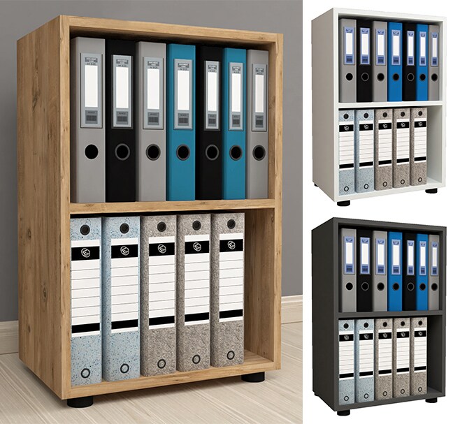 VCM Holzregal stehend   platzsparender Aktenschrank   Maße ca. H. 74 x B. 49 x T. 32 cm   Elegantes Regal   Büroregal – Ulas 2f | 04051814420498