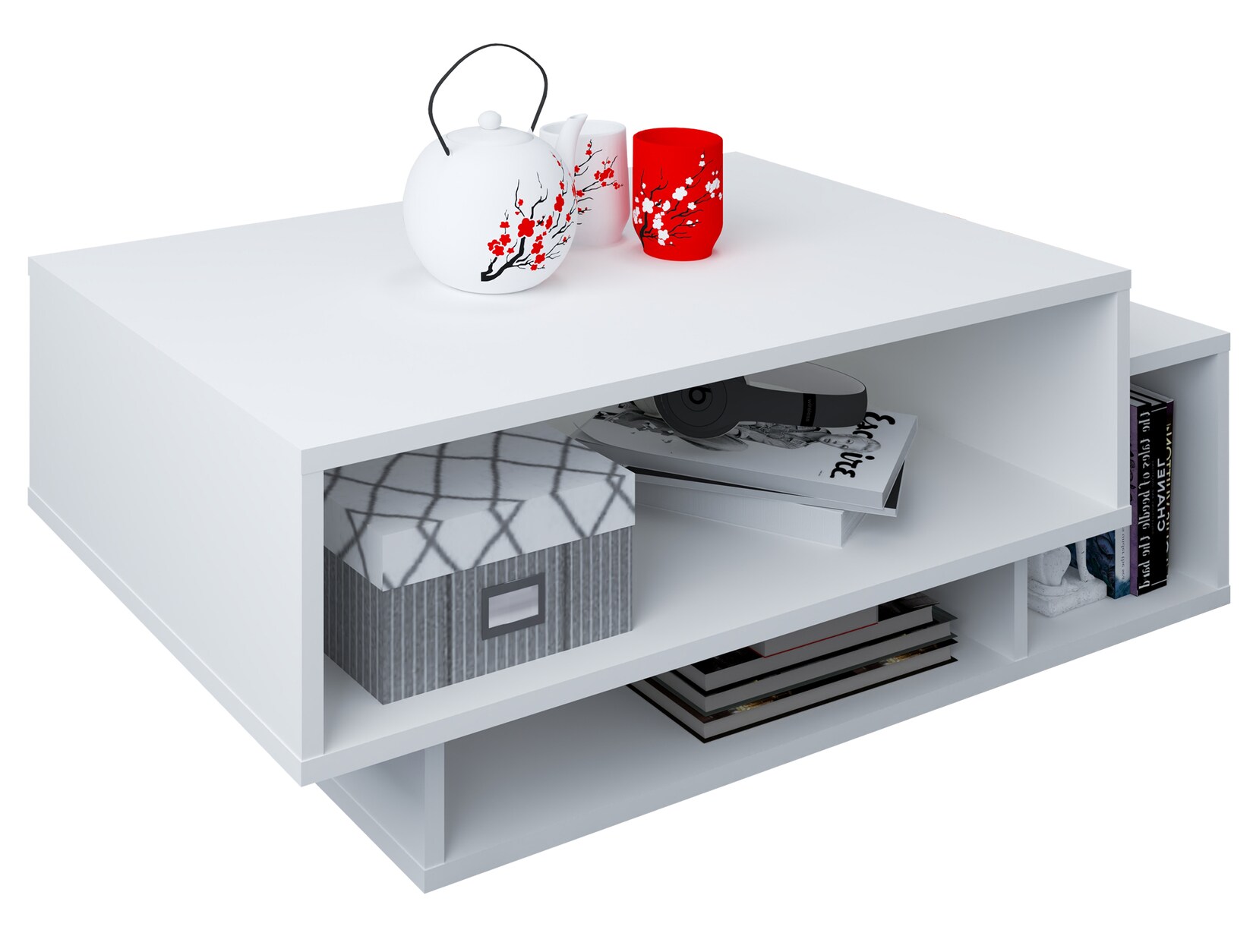 VCM Holz Couchtisch   Sofatisch mit ausreichend Stauraum   Maße ca. H. 35 x B. 88 x T. 50 cm   Wohnzimmertisch – Runila | 04051814422416