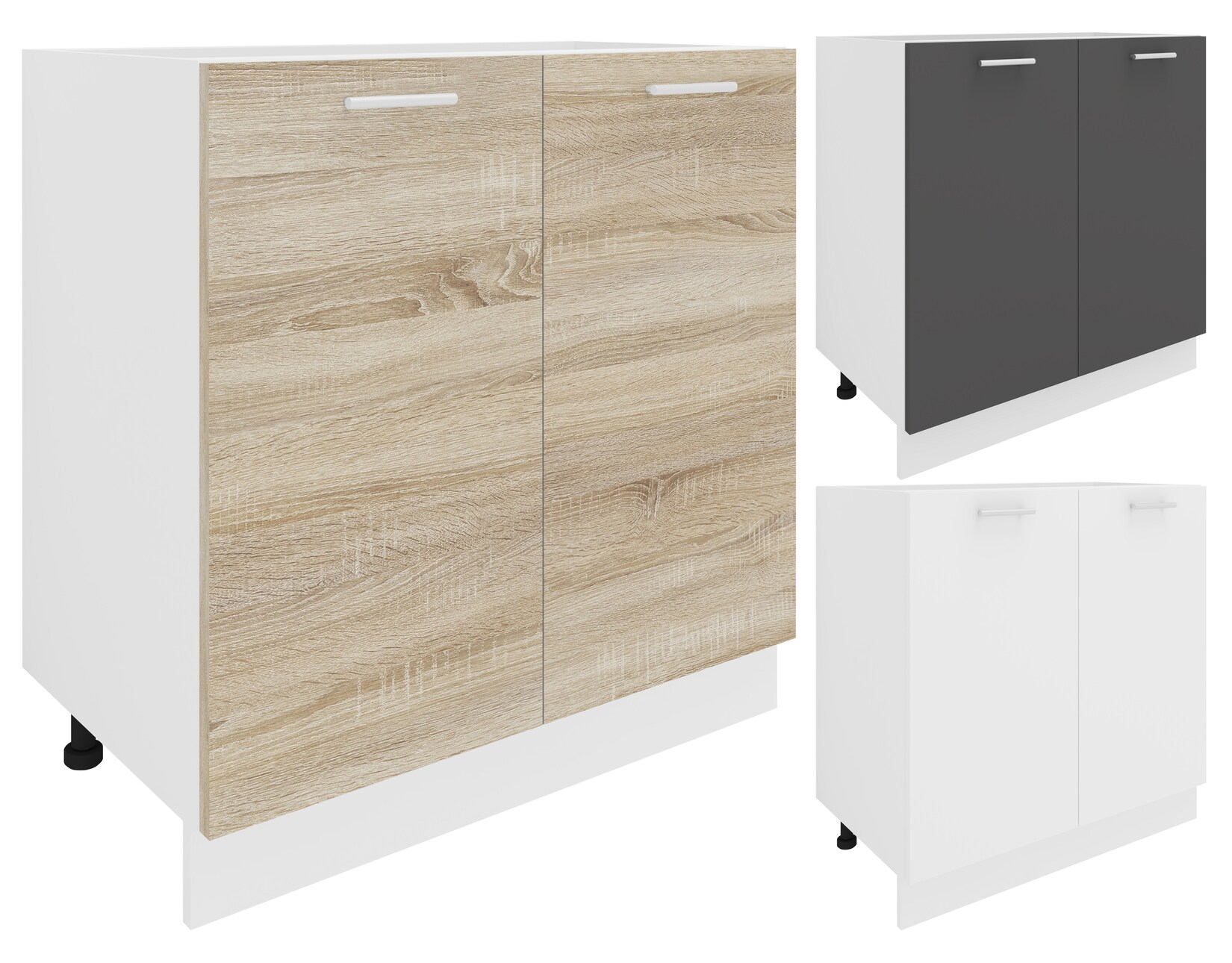 VCM Unterschrank "Küchenschrank B 80 cm Unterschrank Drehtüren Esilo" 1 Stk. tlg.