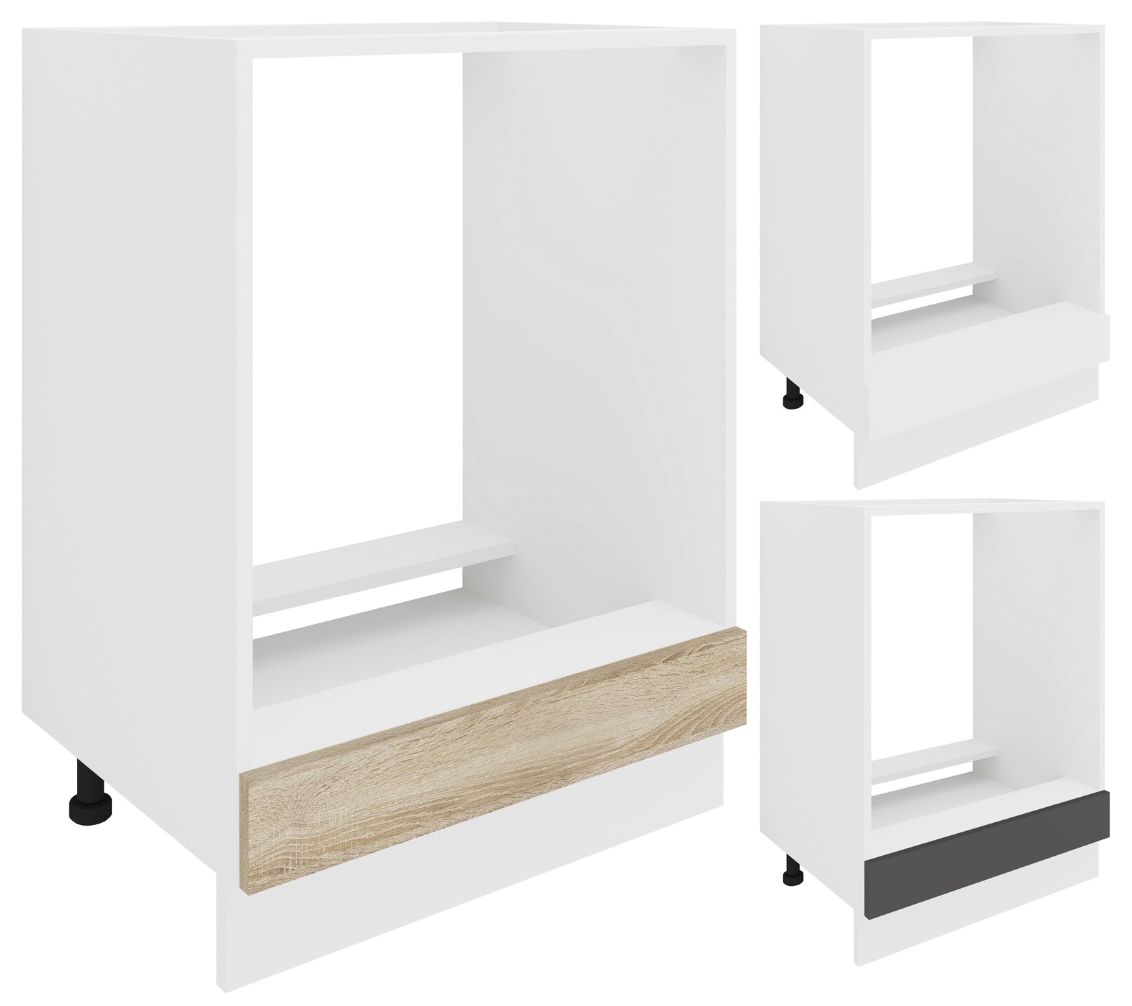 VCM Ofenschrank Maße ca. H. 82 x B. 60 x. T. 46 cm Herdumbauschrank verstellbare Füße Backofenschrank Esilo