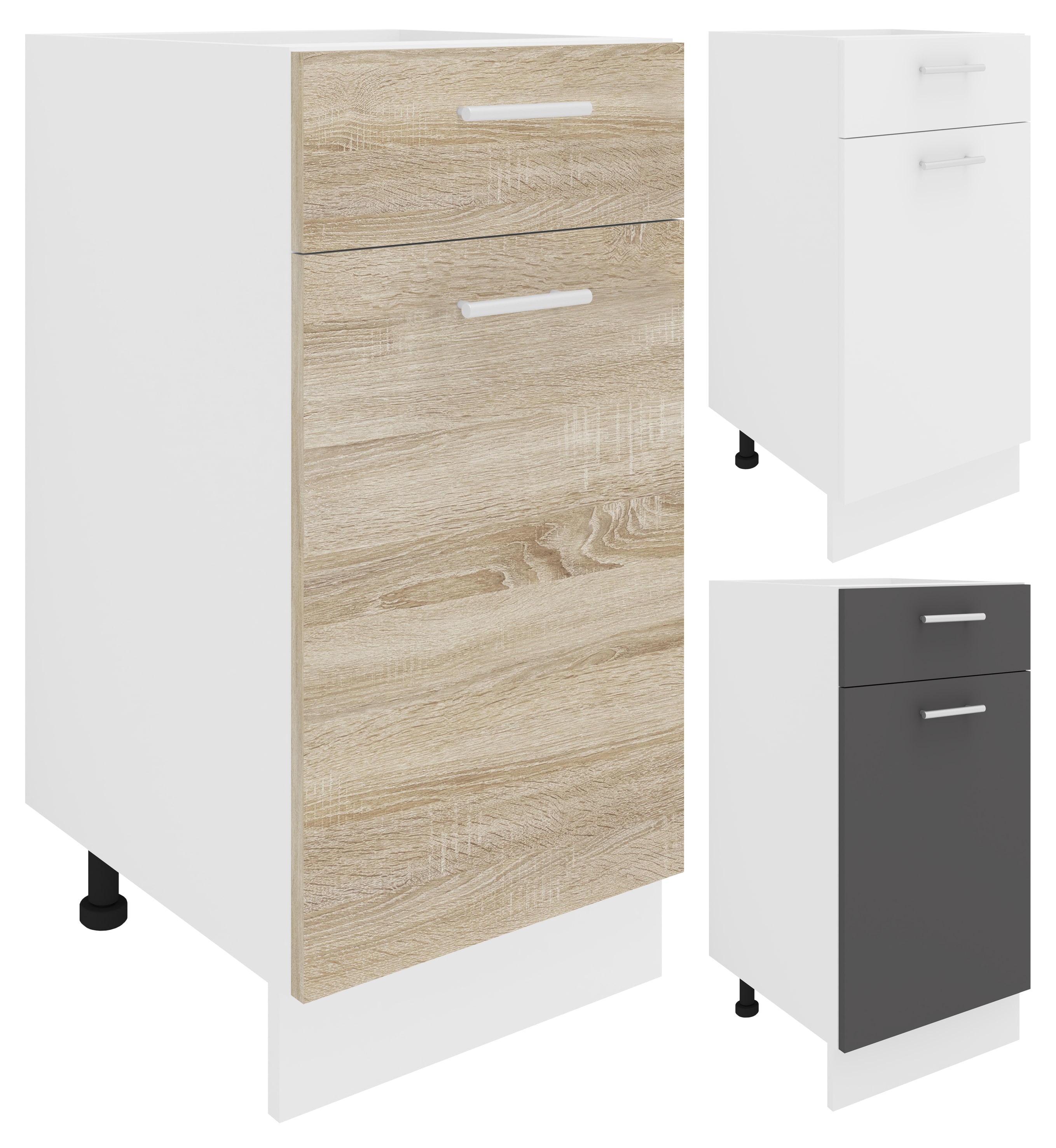 VCM K&uuml;chenschrank | Ma&szlig;e ca. H. 82 x B. 40 x T. 46 cm | Unterschrank mit Schublade | K&uuml;chenm&ouml;bel - Esilo - Bild 1