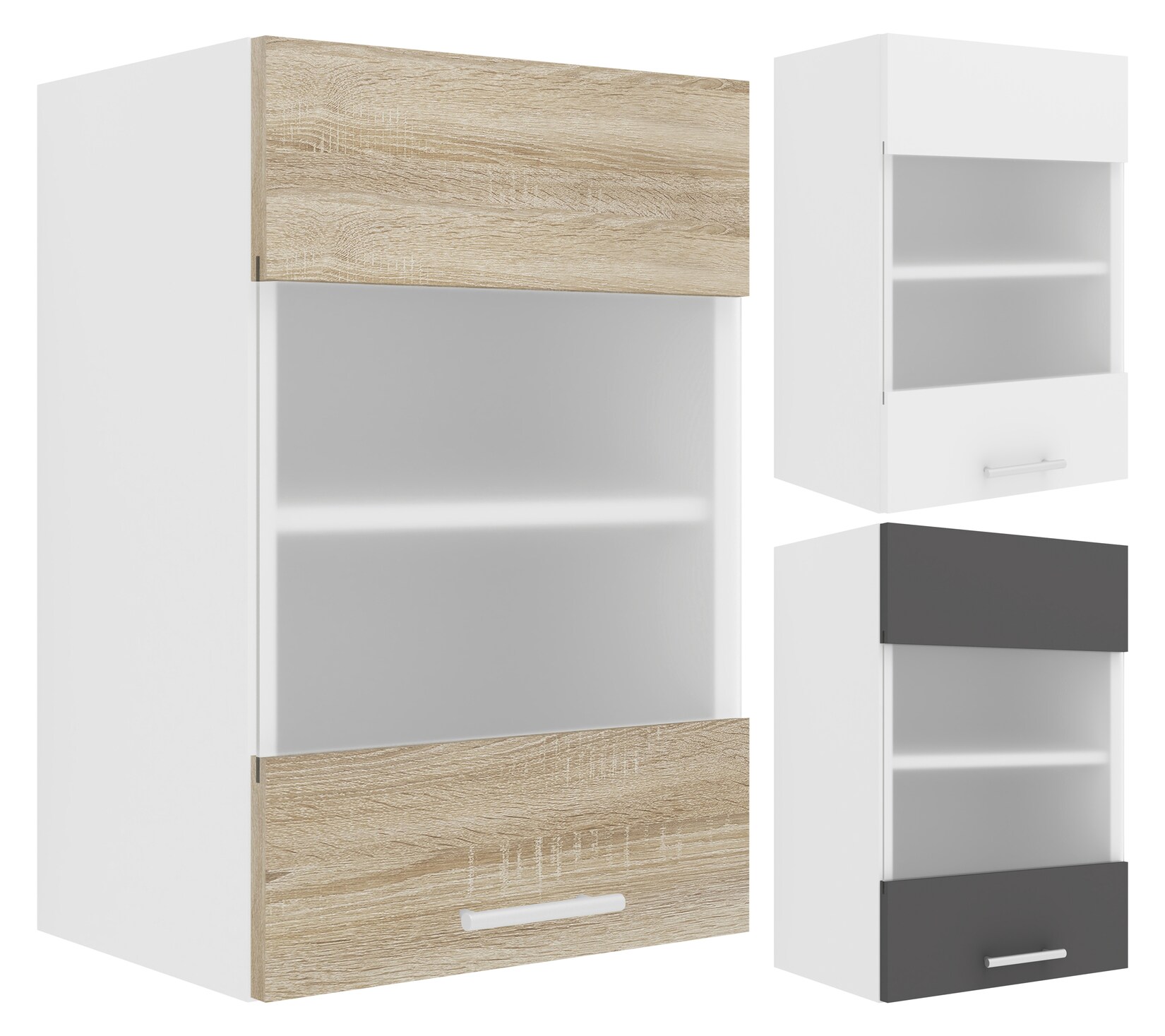 VCM Küchenschrank hängend Maße ca. H. 60 x B. 40 x T. 31 cm Hängeschrank mit zwei Fächern Küchenschrank mit Glas Küchenmöbel - Esilo
