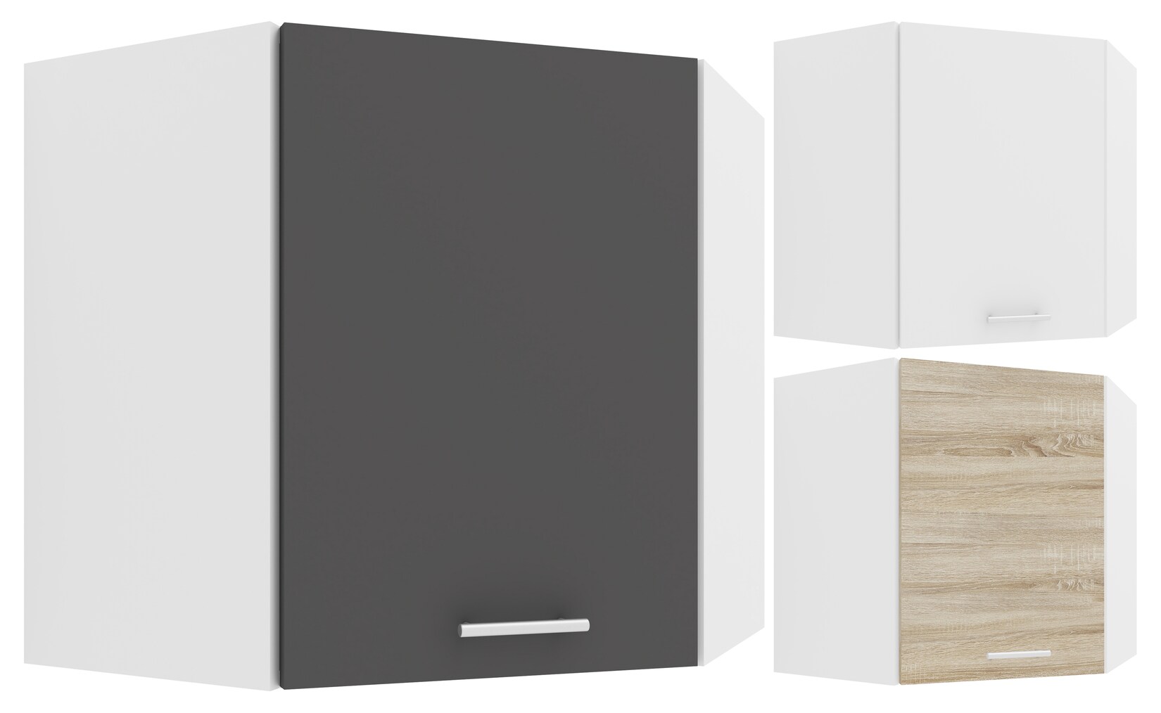 VCM Küchenschrank hängend Maße ca. H. 60 x B. 57 x T. 57 cm Hängeschrank mit zwei Fächern Kücheneckschrank - Esilo
