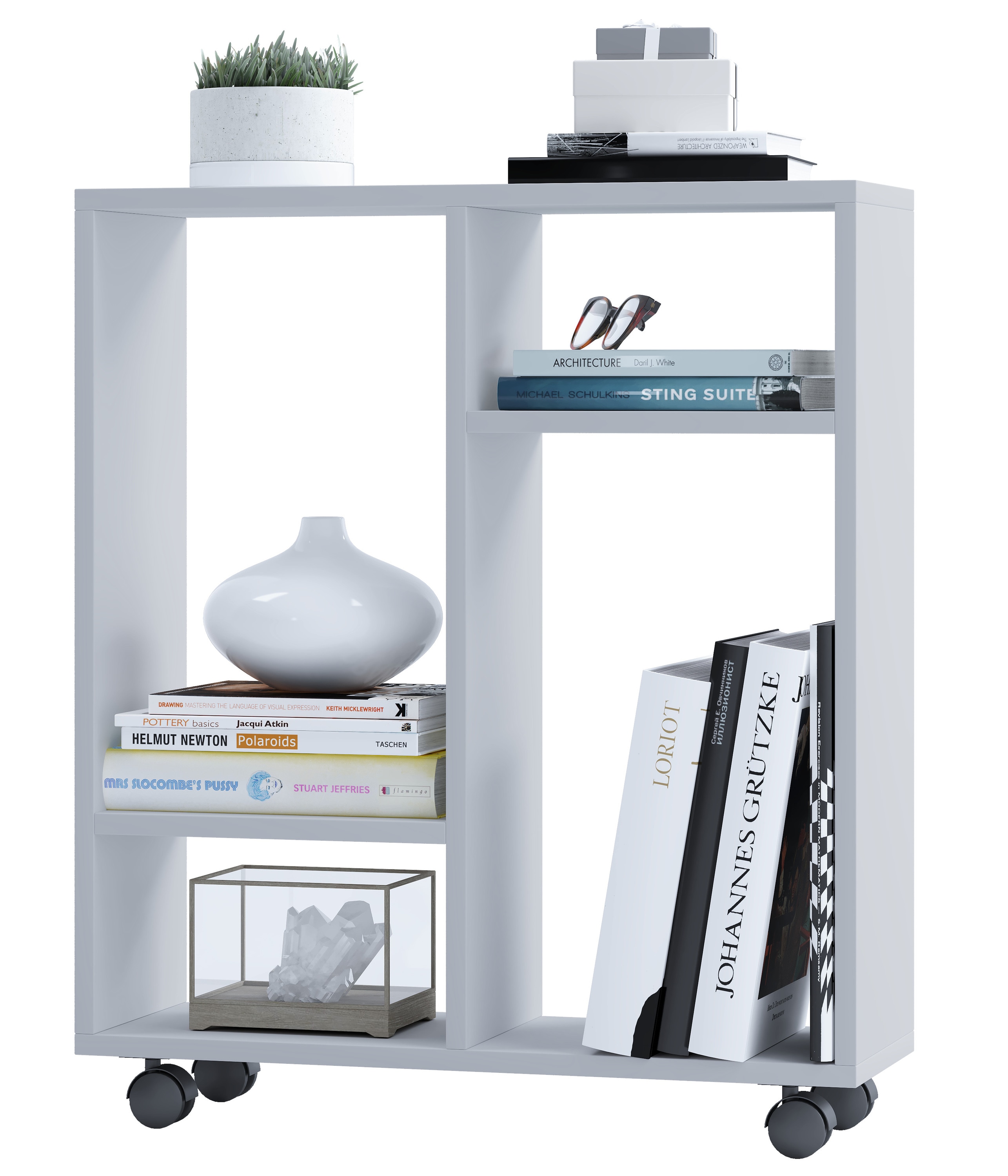 VCM Holz Nischenschrank Regal Rollen Nischenregal Beistelltisch Raumteiler Dremala - Bild 1