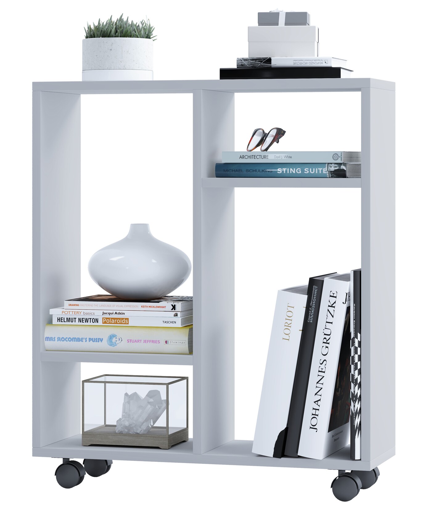 VCM Holz Nischenschrank Regal Rollen Nischenregal Beistelltisch Raumteiler Dremala | 04051814424045