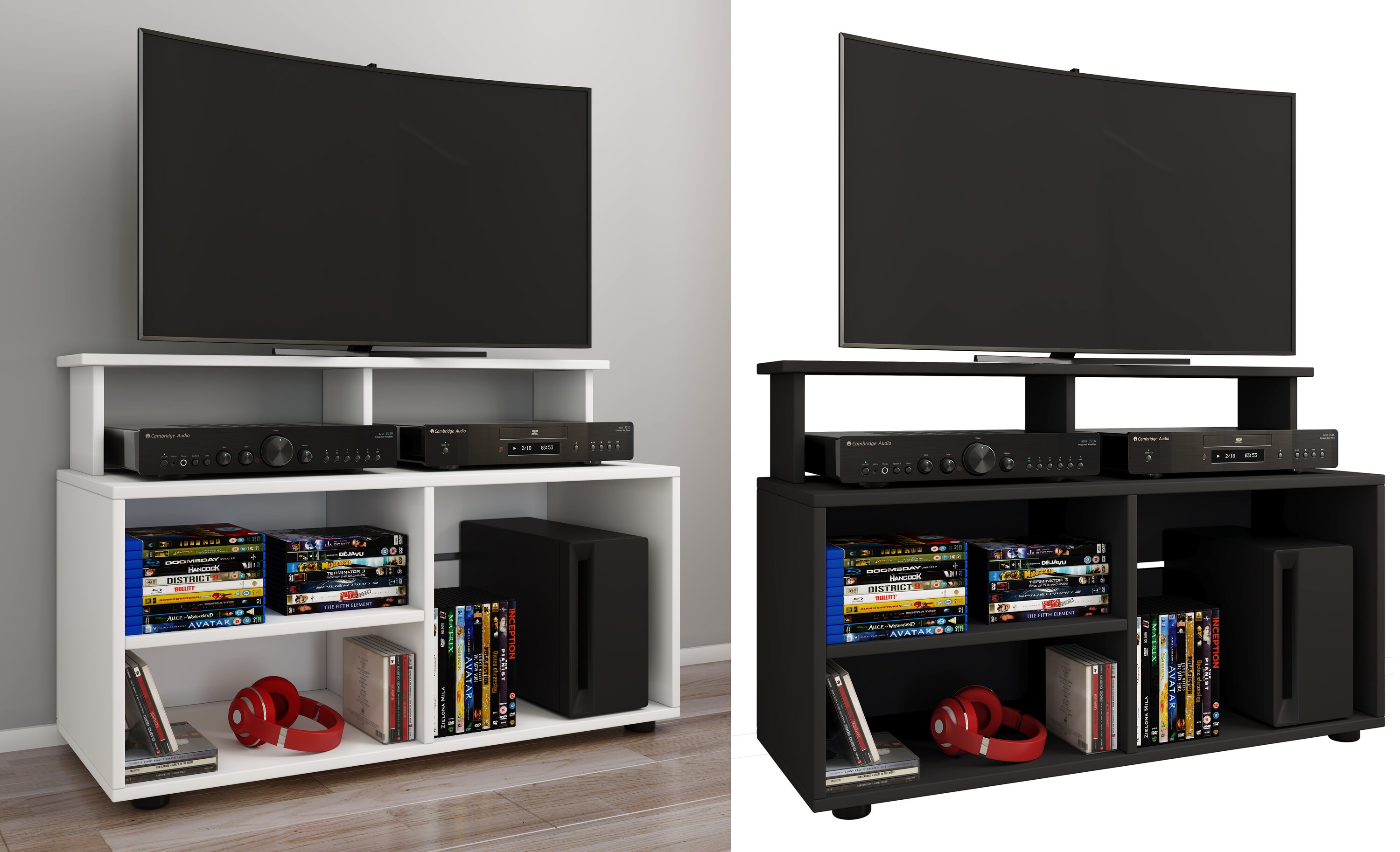 VCM TV M&ouml;bel | Lowboard | Fernsehregal mit ausreichend Stauraum | Ma&szlig;e H. 59 x B. 90 x T. 36 cm | Fernseh M&ouml;bel - Balansia - Bild 1