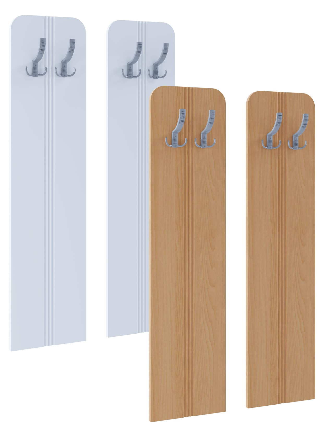 VCM Holz Garderoben-Set Dielenmöbel Maße pro Paneel: H. 110 x B. 27 x T. 2 cm je Paneel 2 Haken - Balia