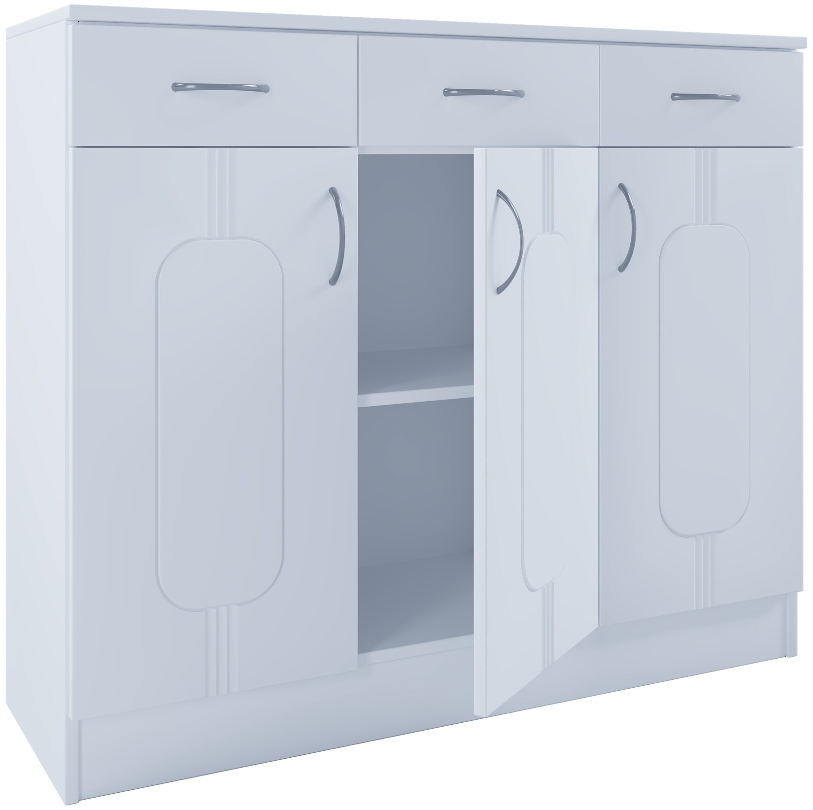 VCM Holz Kommode   Sideboard mit Drehtüren und Schubladen   Maße ca. H. 89 x B. 105 x T. 36 cm – Balia | 04051814425097