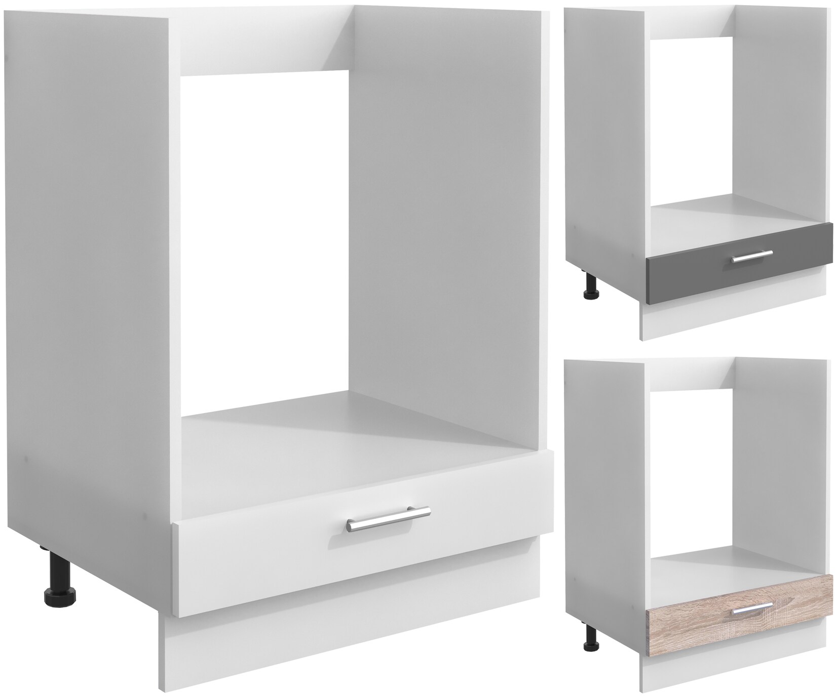 VCM Ofenschrank   Maße ca. H. 82 x B. 60 x. T. 46 cm   Herdumbauschrank   verstellbare Füße   Backofenschrank mit Zusatzfach Klappe – Esilo | 04051814426520