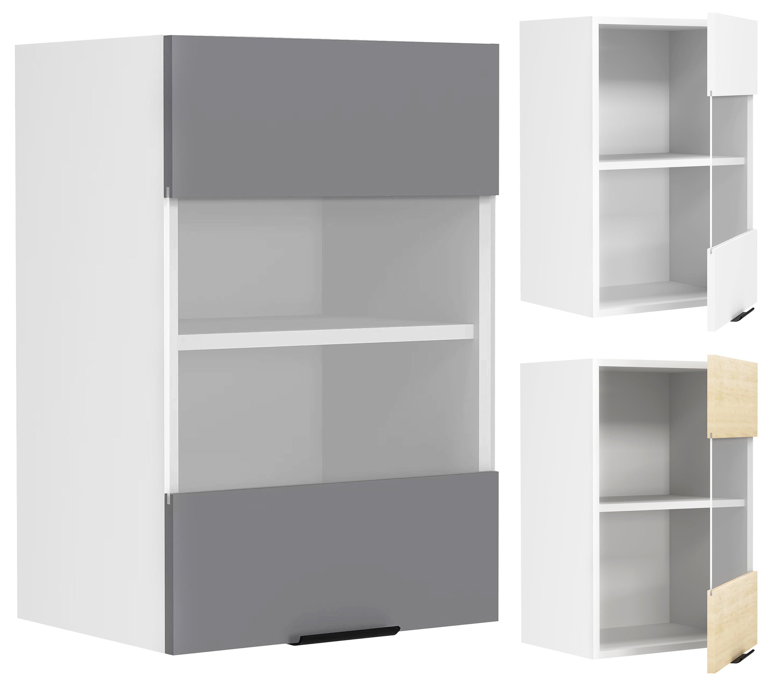 VCM K&uuml;chenschrank h&auml;ngend | Ma&szlig;e ca. H. 60 x B. 40 x T. 31 cm | H&auml;ngeschrank mit Glas | K&uuml;chenm&ouml;bel &ndash; Fasola - Bild 1