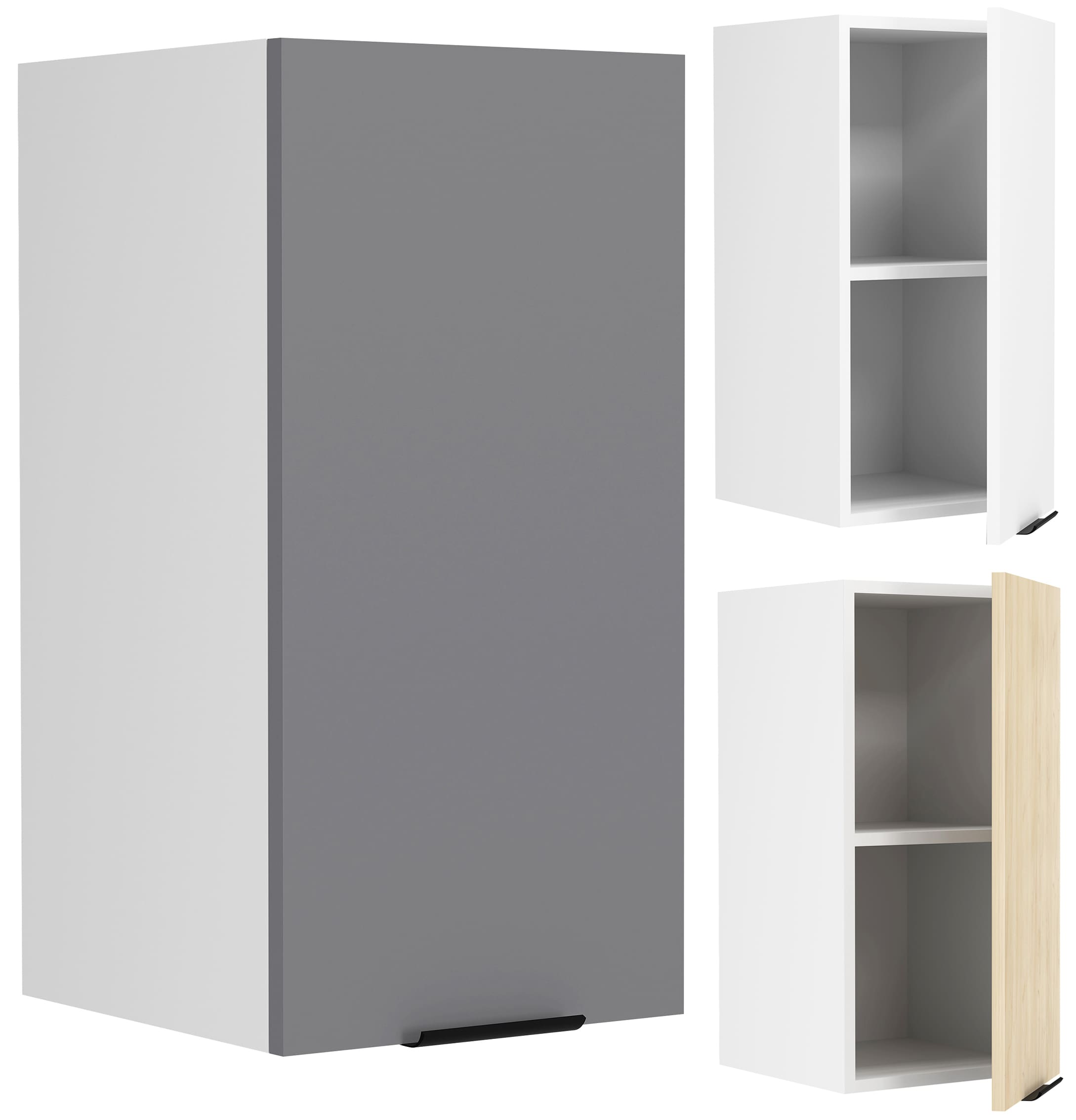 VCM K&uuml;chenschrank h&auml;ngend | Ma&szlig;e ca. H. 60 x B. 30 x T. 31 cm | H&auml;ngeschrank mit zwei F&auml;chern | K&uuml;chenm&ouml;bel - Fasola - Bild 1