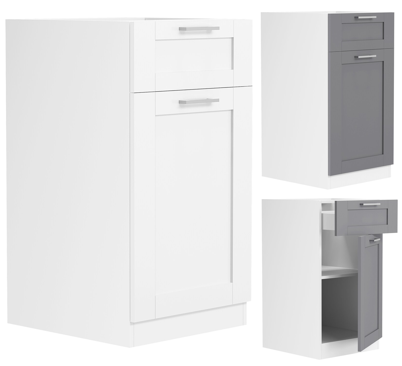 VCM Küchenschrank   Maße ca. H. 82 x B. 40 x T. 46 cm   Unterschrank mit einer Drehtüre und einer Schublade im Landhaus Stil   Küchenmöbel – Colura | 04051814430015