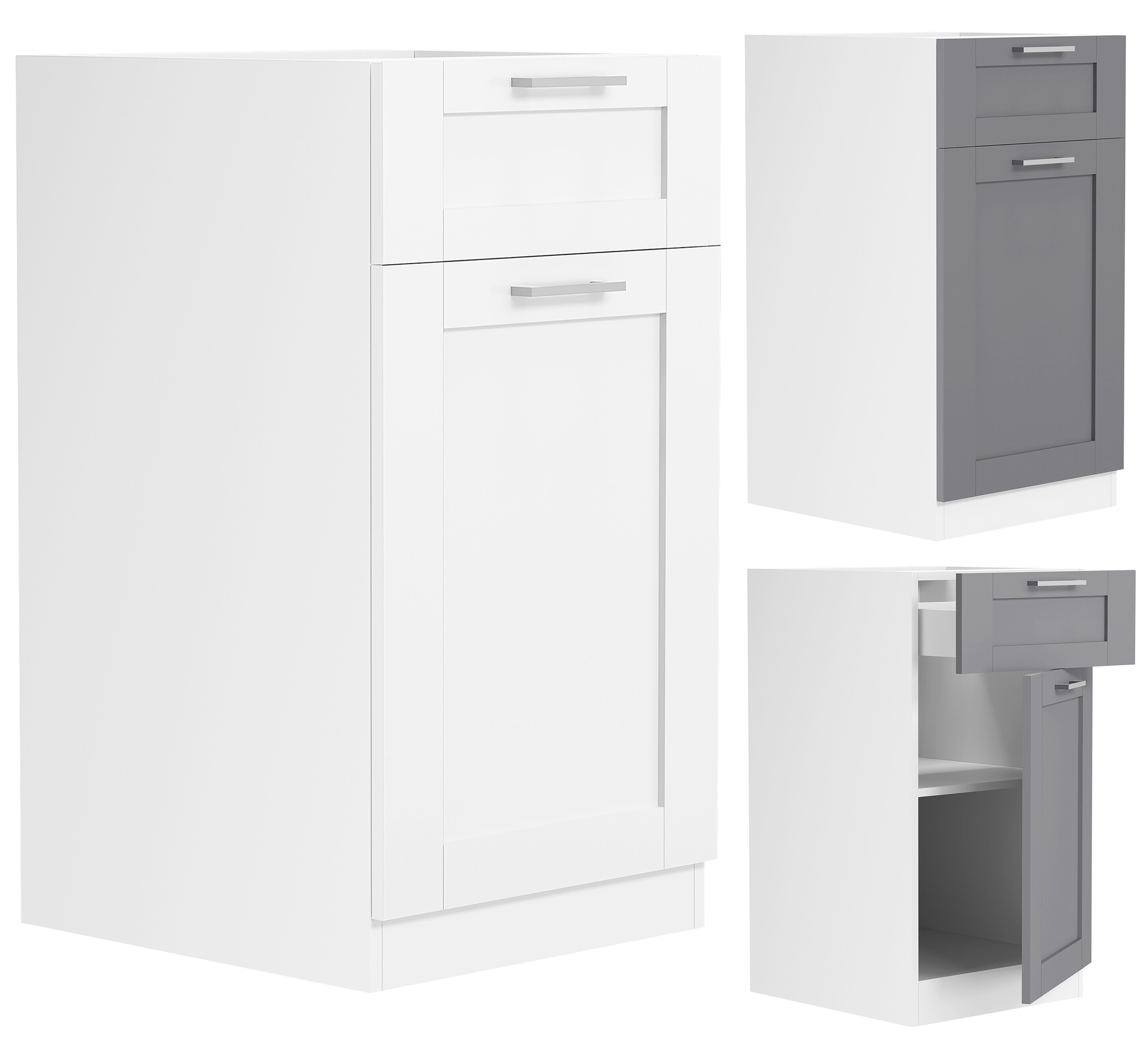 VCM K&uuml;chenschrank | Ma&szlig;e ca. H. 82 x B. 40 x T. 46 cm | Unterschrank mit einer Dreht&uuml;re und einer Schublade im Landhaus Stil | K&uuml;chenm&ouml;bel - Colura - Bild 1