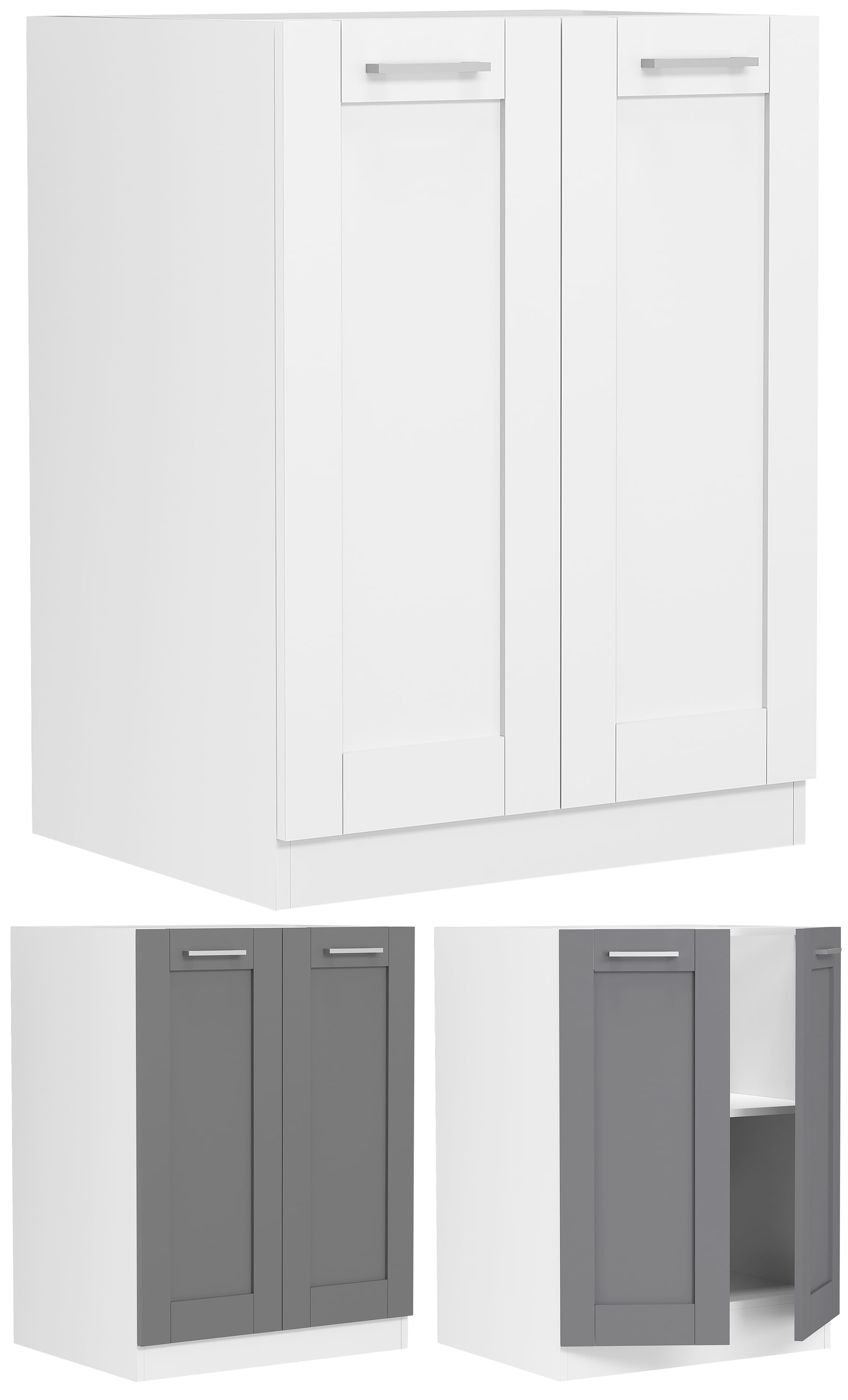 VCM K&uuml;chenschrank | Ma&szlig;e ca. H. 82 x B. 60 x. T. 46 cm | Unterschrank mit zwei Dreht&uuml;ren im Landhaus Stil | K&uuml;chenm&ouml;bel &ndash; Colura - Bild 1