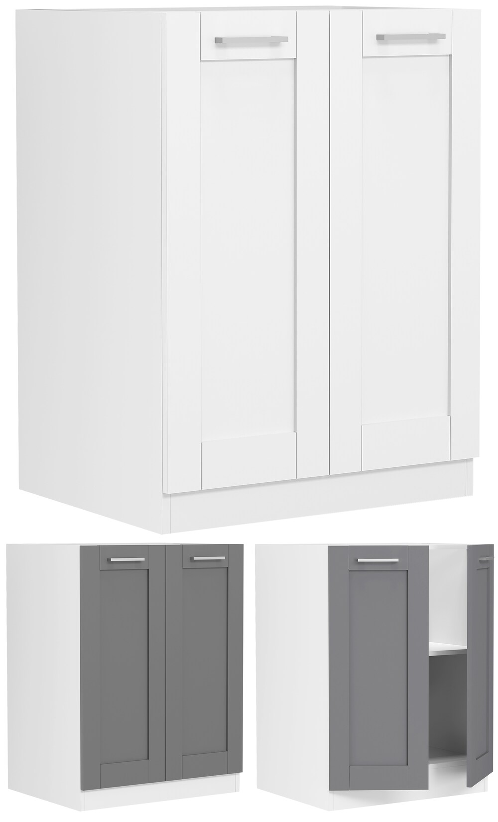 VCM Küchenschrank Maße ca. H. 82 x B. 60 x. T. 46 cm Unterschrank mit zwei Drehtüren im Landhaus Stil Küchenmöbel – Colura