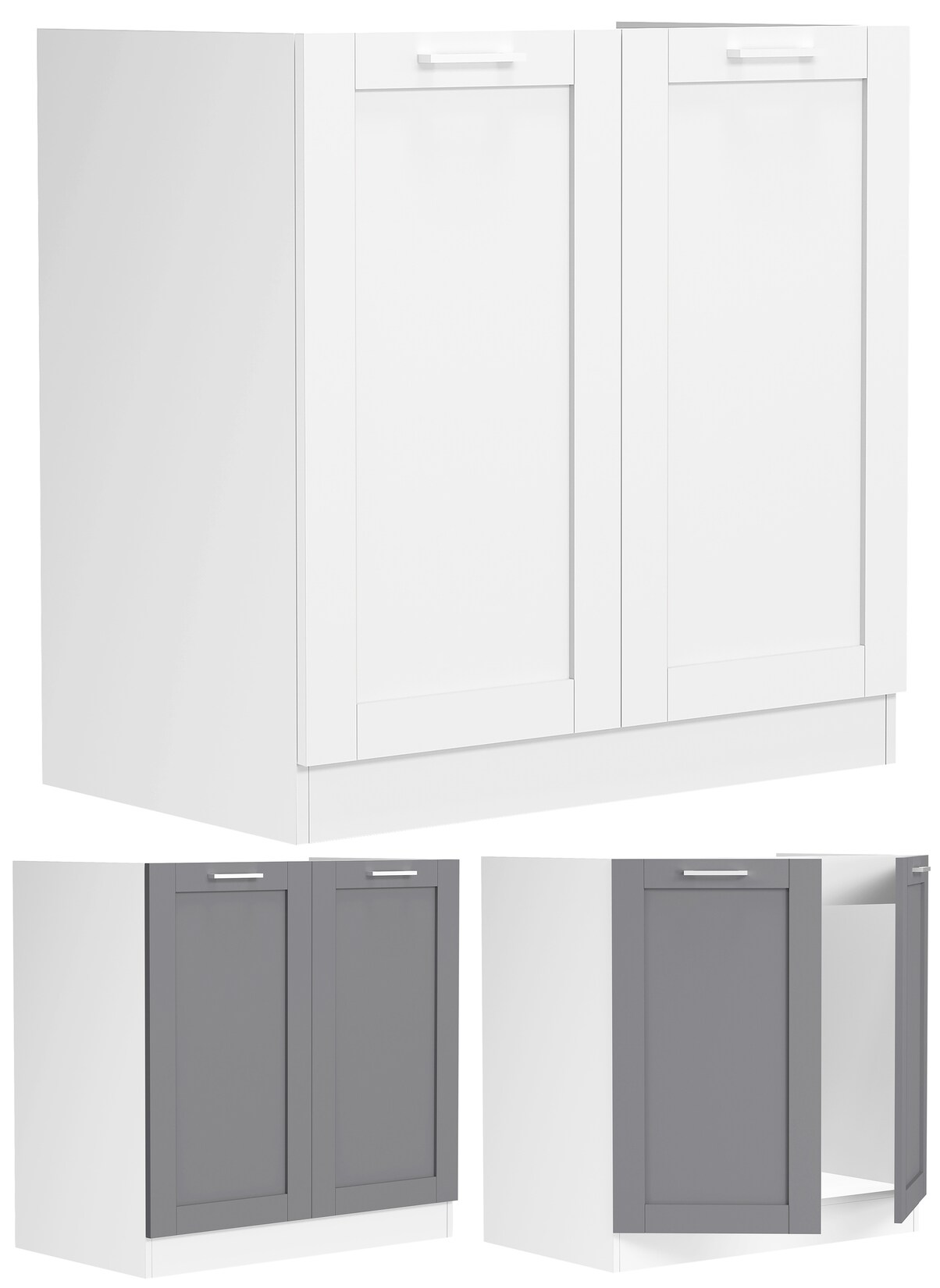 VCM Spülunterschrank   Maße ca. H. 82 x B. 80 x. T. 46 cm   Unterschrank mit zwei Drehtüren im Landhaus Stil   Küchenmöbel – Colura | 04051814430084