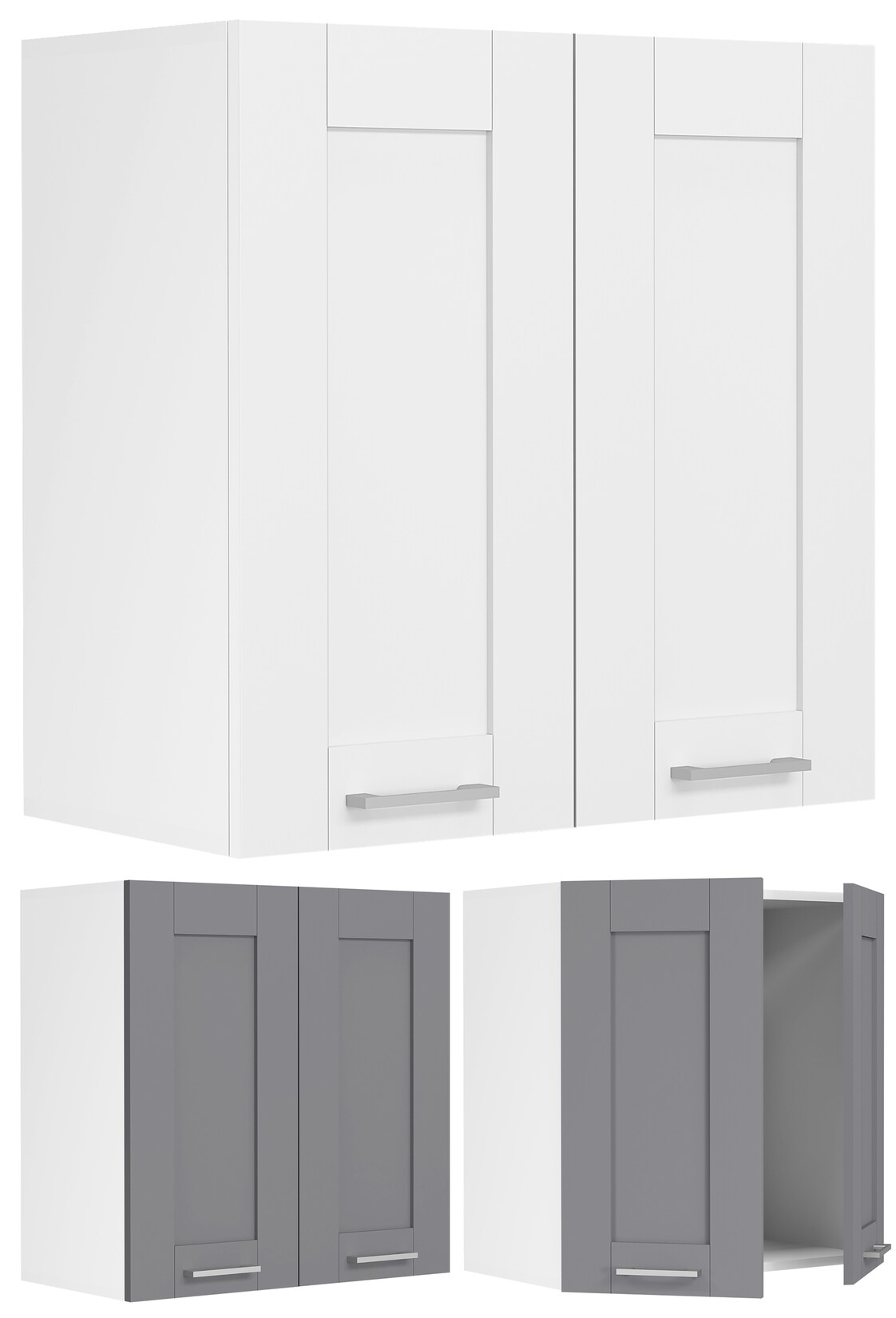 VCM Küchenschrank hängend Maße ca. H. 60 x B. 60 x T. 31 cm Hängeschrank mit Drehtür und zwei Fächern im Landhaus Stil Küchenmöbel - Colura