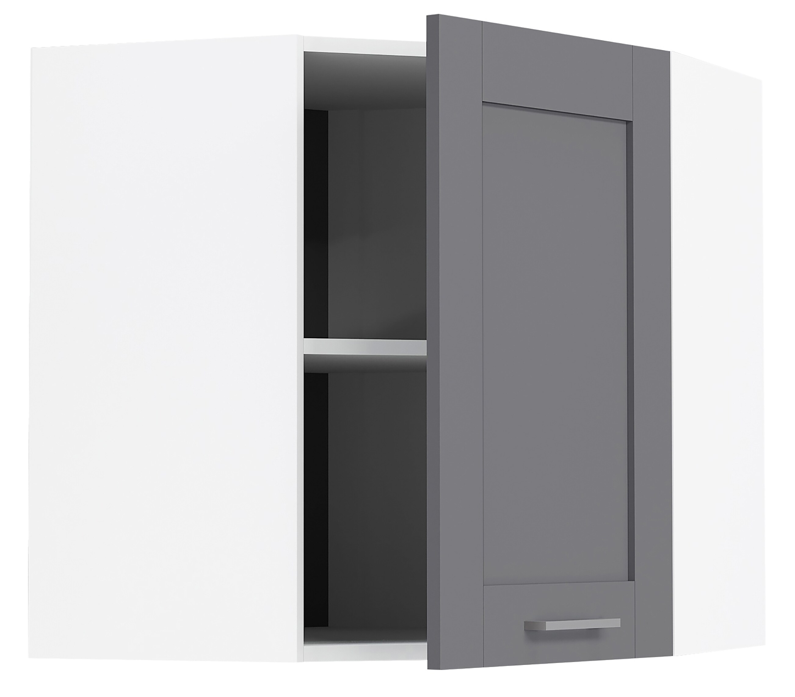 VCM Küchenschrank hängend | Maße ca. H. 60 x B. 57 x T. 57 cm | Eckschrank | Hängeschrank mit zwei Fächern im Landhaus Stil | Küchenmöbel