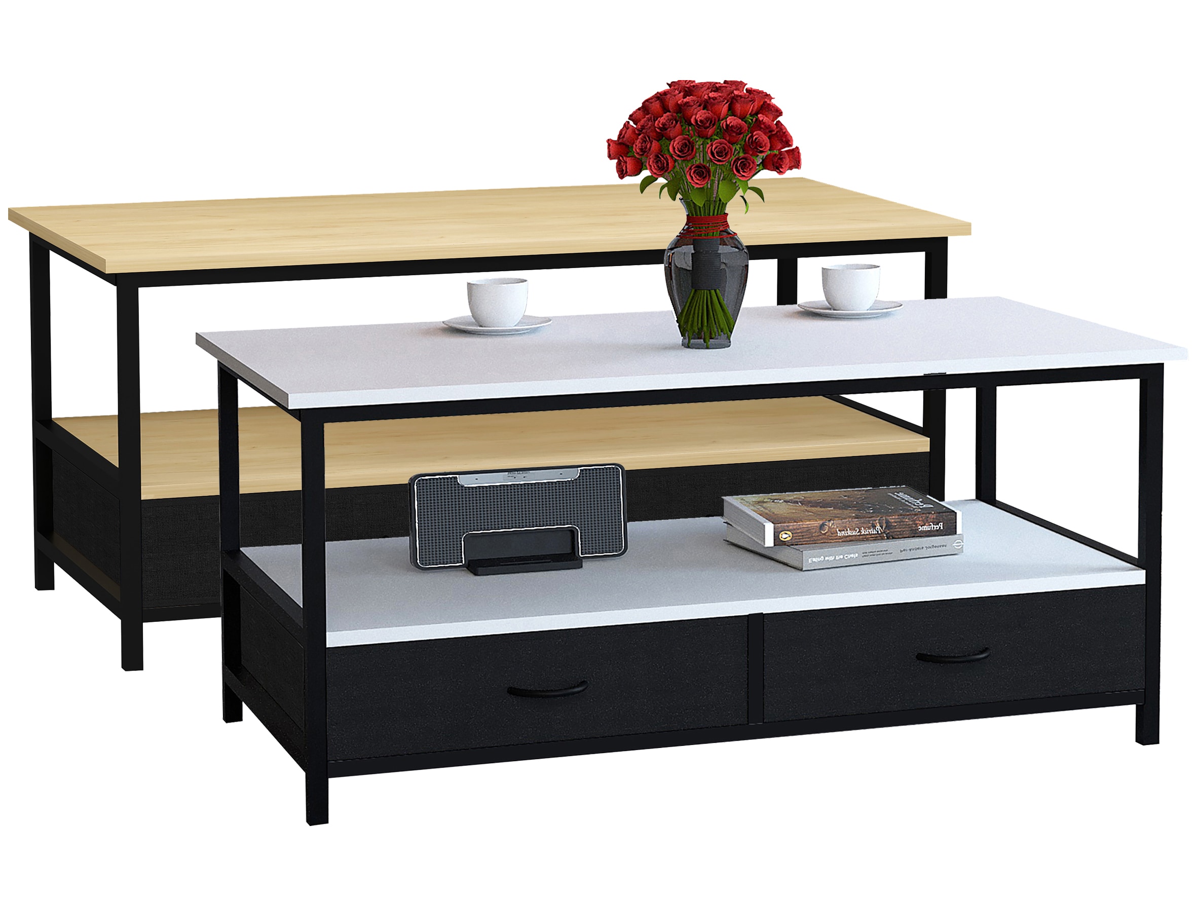 VCM Holz Sofatisch Couchtisch Wohnzimmertisch Beistelltisch Ablage Flonila - Bild 1