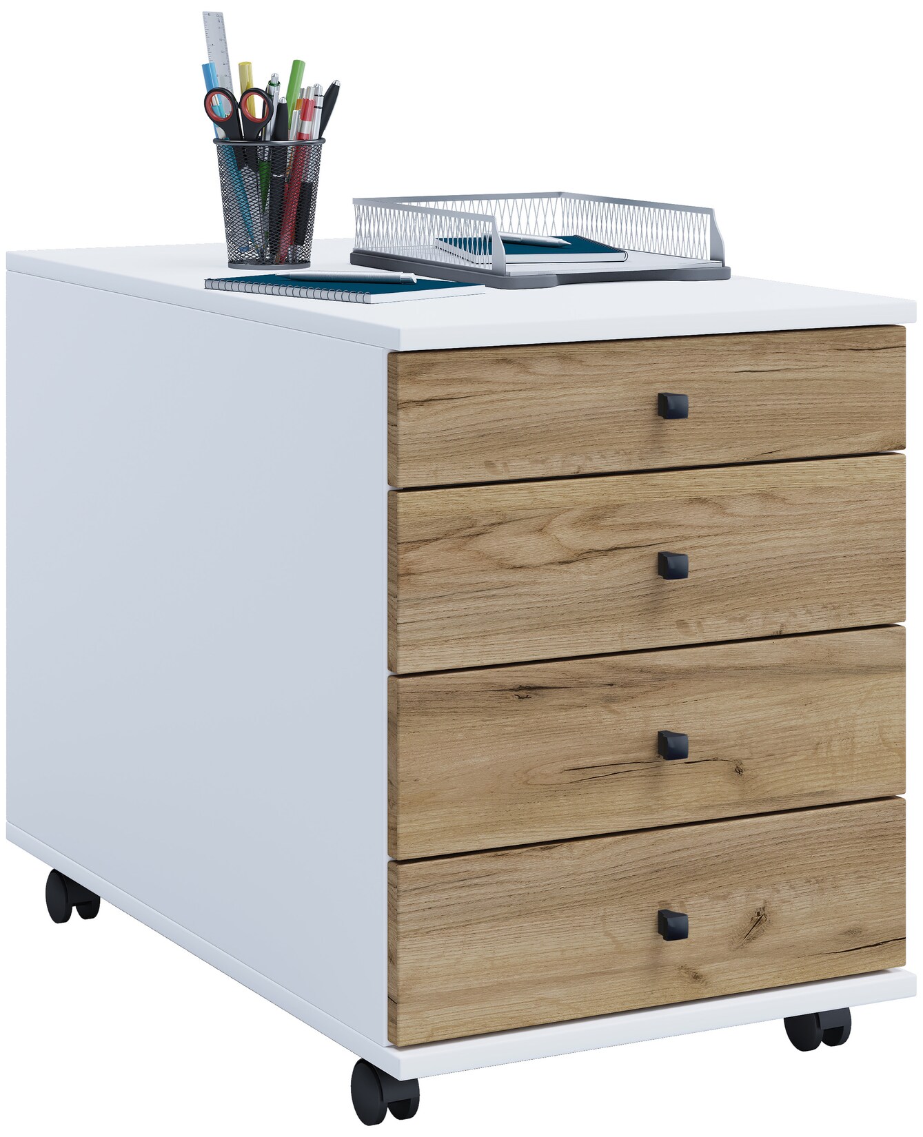 VCM Rollcontainer Beistellcontainer mit Schubladen Maße ca. H. 57 x B. 42 x T. 75 cm Bürocontainer – Lona
