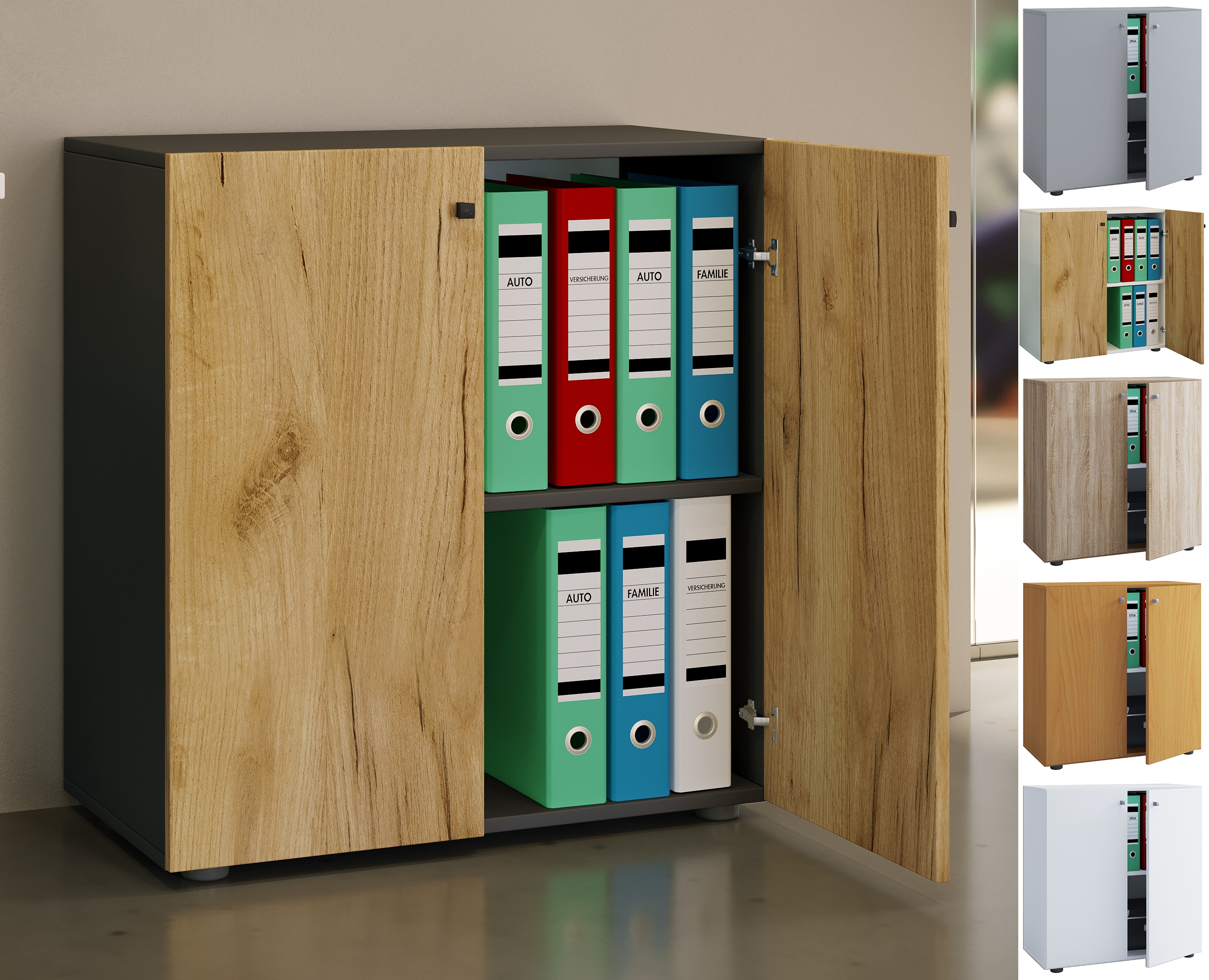 VCM Aktenschrank mit Dreht&uuml;ren Lona 2 F&auml;cher - Bild 1