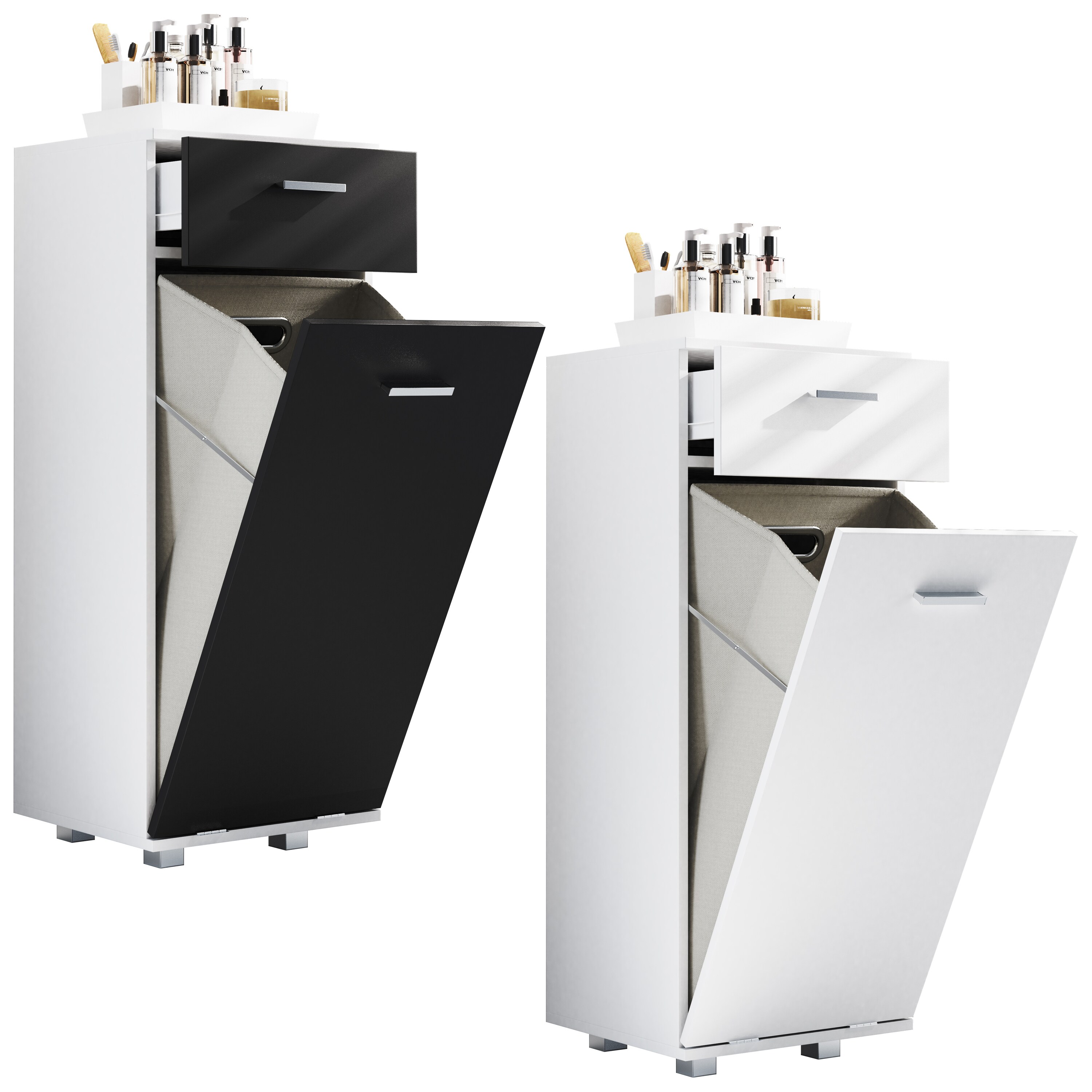 VCM Holz W&auml;scheschrank | W&auml;schetruhe | W&auml;schebox | W&auml;schekorb | Ma&szlig;e ca. H. 101 x B. 40 x T. 35 cm. - Zalo S - Bild 1