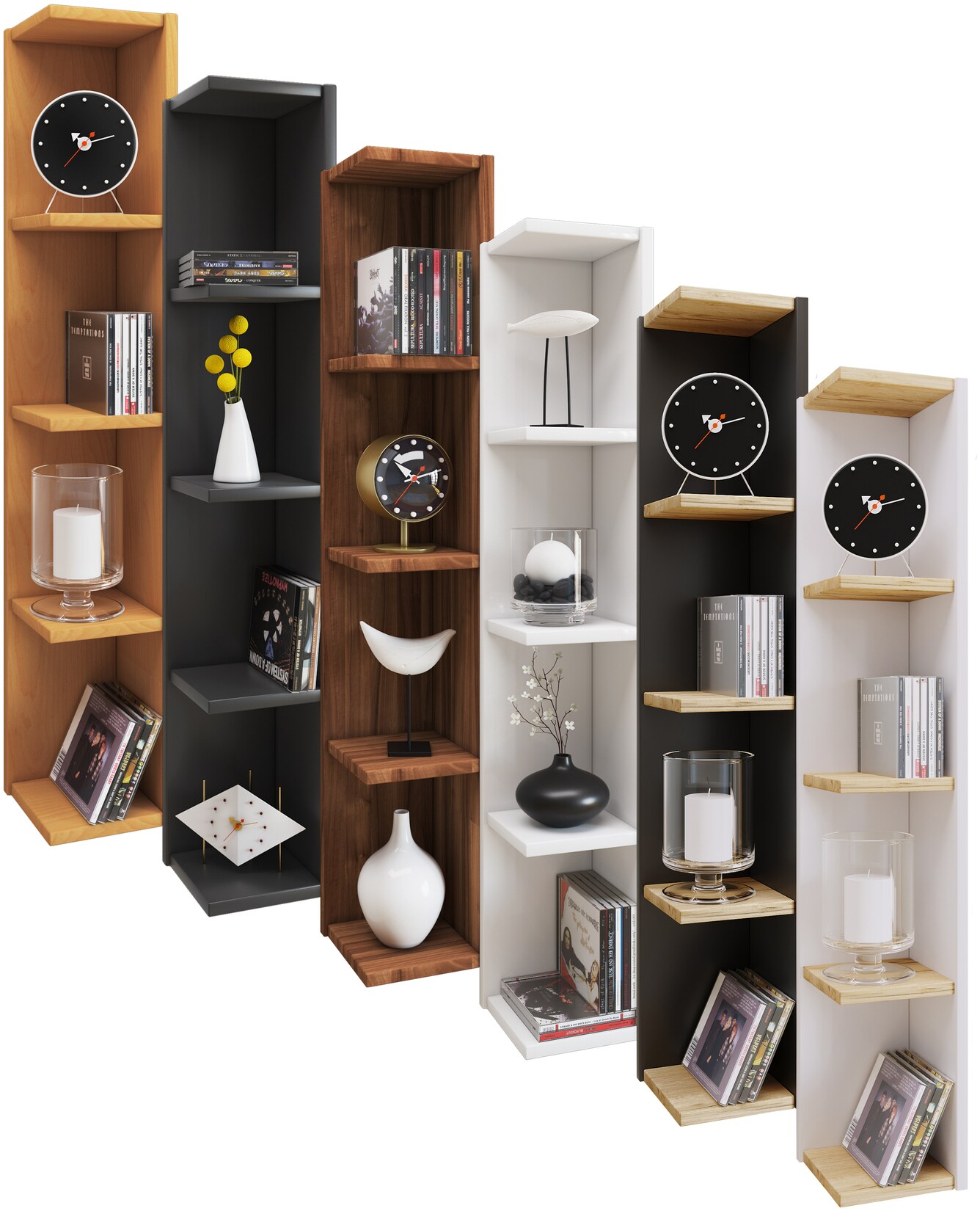 VCM Holzregal stehend   platzsparendes Regal   Maße: H. 97 x B. 15 x T. 17 cm   Elegantes Regal stehend   Aufbewahrungsregal   Bücherregal – Honsa | 04051814432361