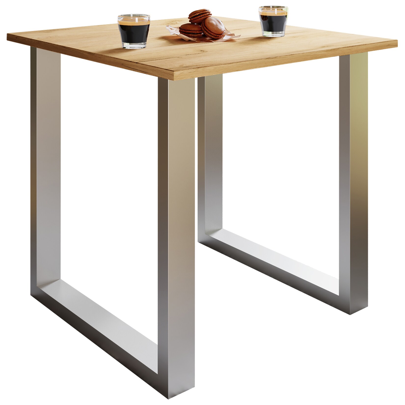 VCM Holzesstisch   H. 76 x B. 80 x T. 80 cm hochwertiges und massives Fußgestell   Füße aus Eisen   Küchentisch – Xona U | 04051814433122