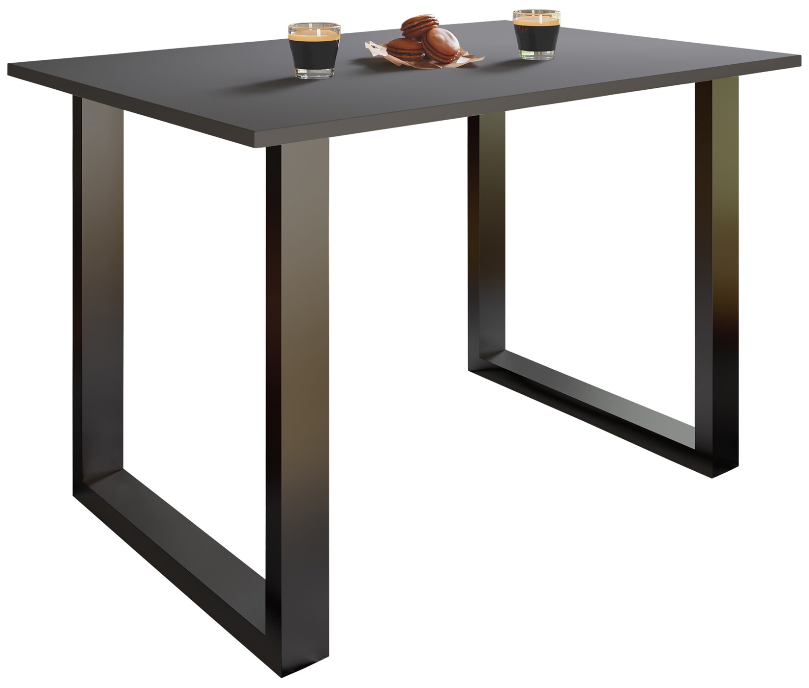 VCM Holzesstisch H. 76 x B. 110 x T. 80 cm hochwertiges und massives Fußgestell Füße aus Eisen Küchentisch - Xona U