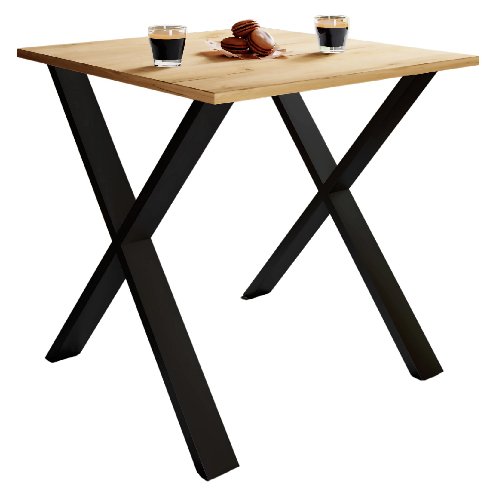 VCM Premium Holz Esstisch H. 76 x B. 80 x T. 50 cm Küchentisch Speisetisch Tisch Xona X
