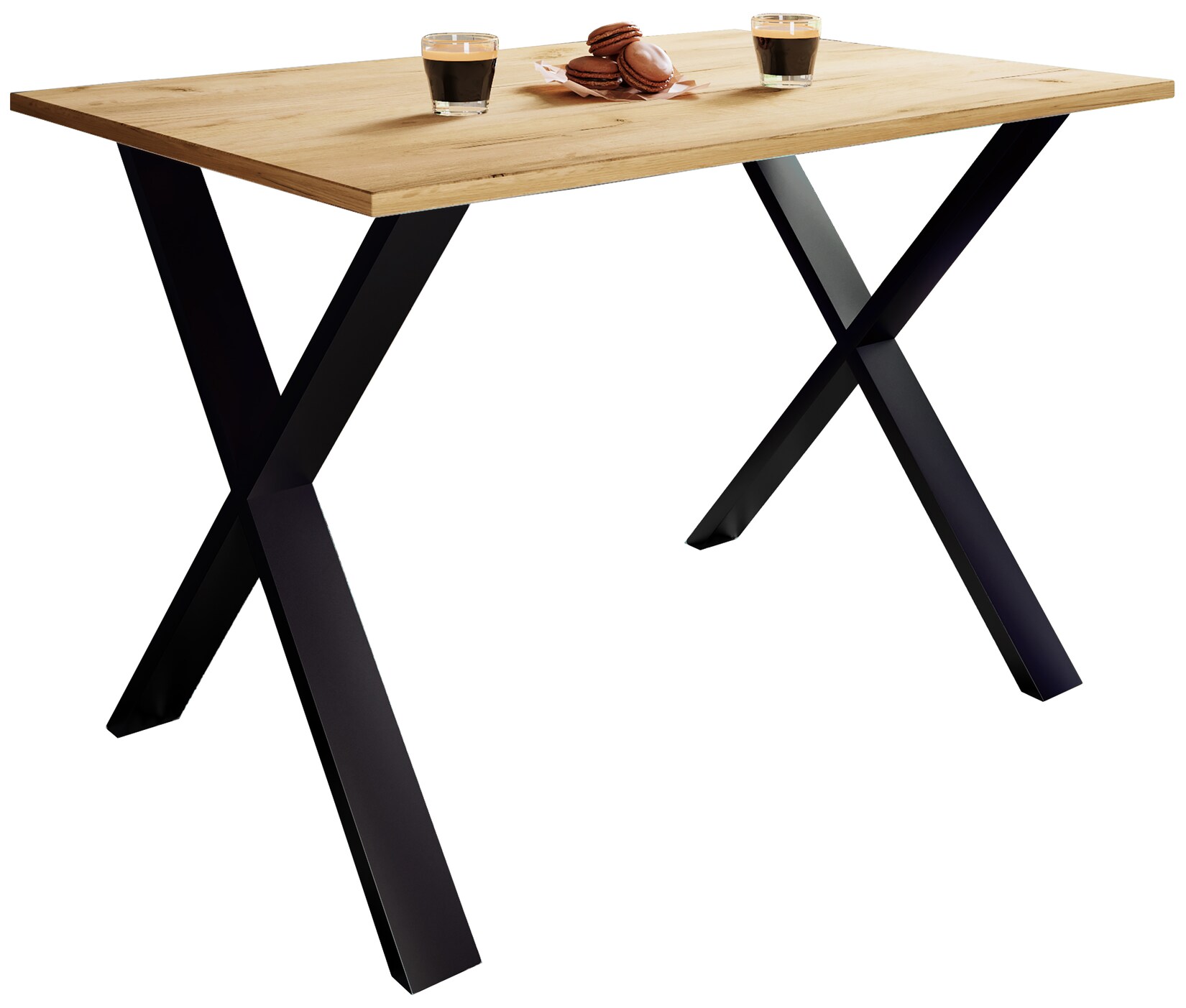 VCM Premium Holz Esstisch H. 76 x B. 110 x T. 50 cm Küchentisch Speisetisch Tisch Xona X