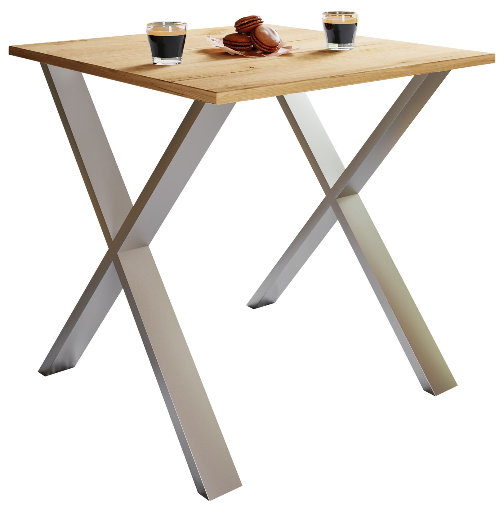 VCM Premium Holz Esstisch H. 76 x B. 80 x T. 80 cm Küchentisch Speisetisch Tisch Xona X
